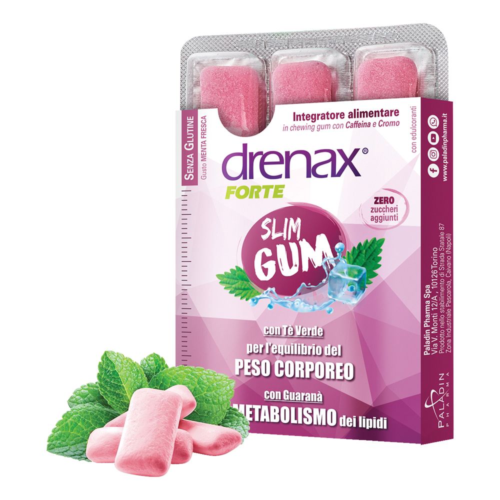 Paladin Pharma Spa Drenax Forte Slim Gum - Integratore Dimagrante Per Controllare Il Senso Di Fame - 9 Gomme Da Masticare - Immagine 11