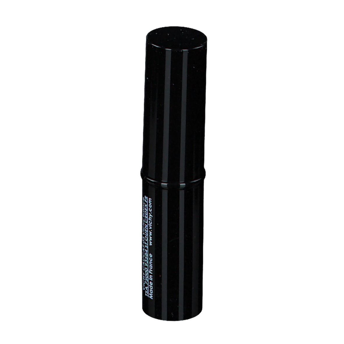Schwarzer Abdeckstift mit vertikalen Streifen. Aufschrift: DERMABLEND™ [SOS COVER STICK].