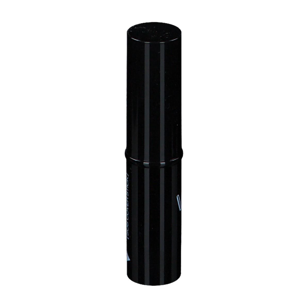 Schwarzer Abdeckstift mit geschlossenem Deckel. Der Stift hat vertikale Streifen und den Schriftzug VICHY DERMABLEND™ [SOS COVER STICK].