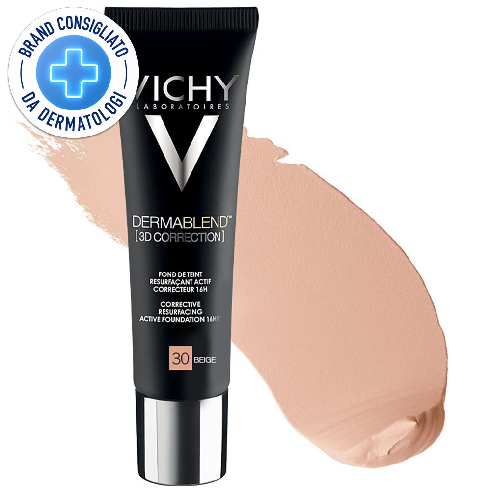 Vichy Dermablend 3D Fondotinta coprente per pelle grassa con imperfezioni tonalità 30 30 ml