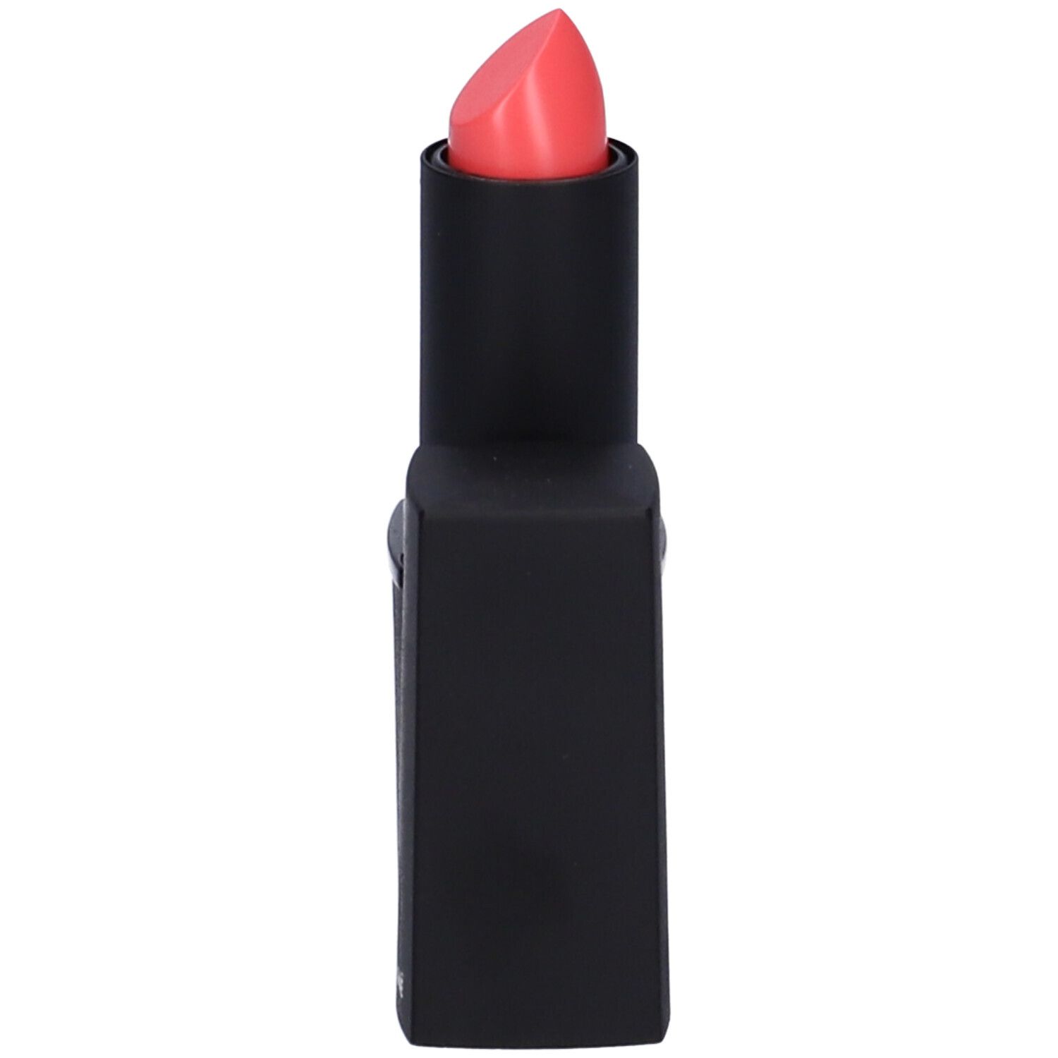 Rossetto nero con punta rosa. Il rossetto è aperto.
