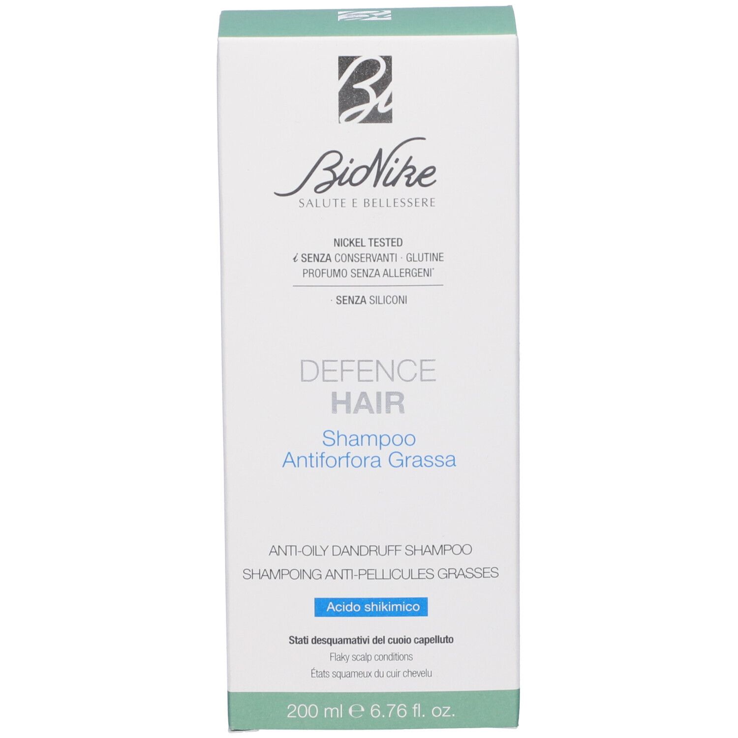 Bionike Defence Hair Shampoo: Anti-fettiges Anti-Schuppen-Shampoo, 200 ml.