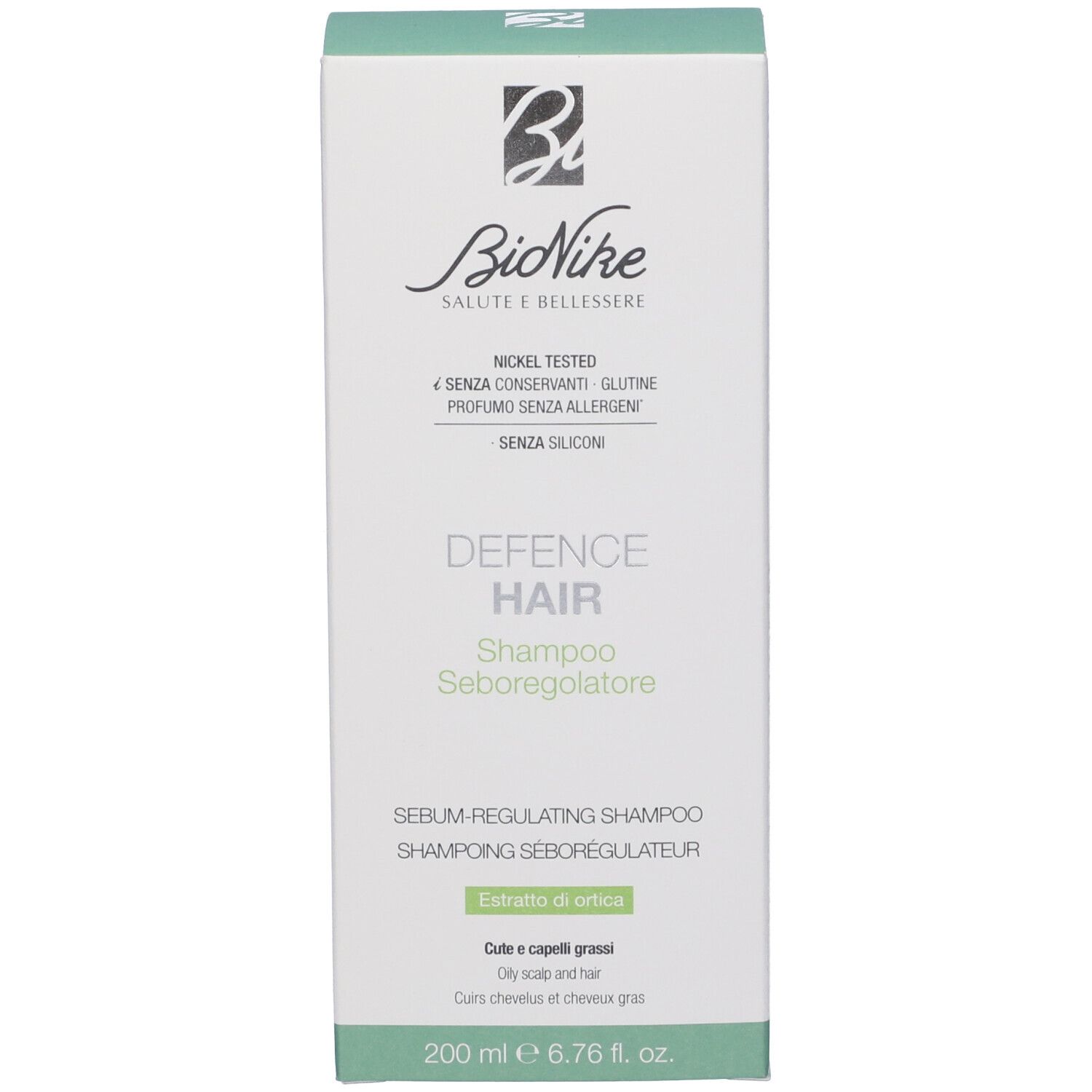 BioNike Defence Hair Shampoo Sebo-Regolatore, 200 ml.
