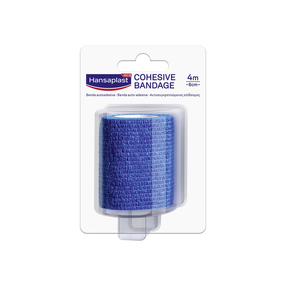 Hansaplast Benda Autoadesiva Blu 4M X 6Cm, Tape Flessibile Per Il Fissaggio Di Bende E Compresse 1 St - Immagine 1