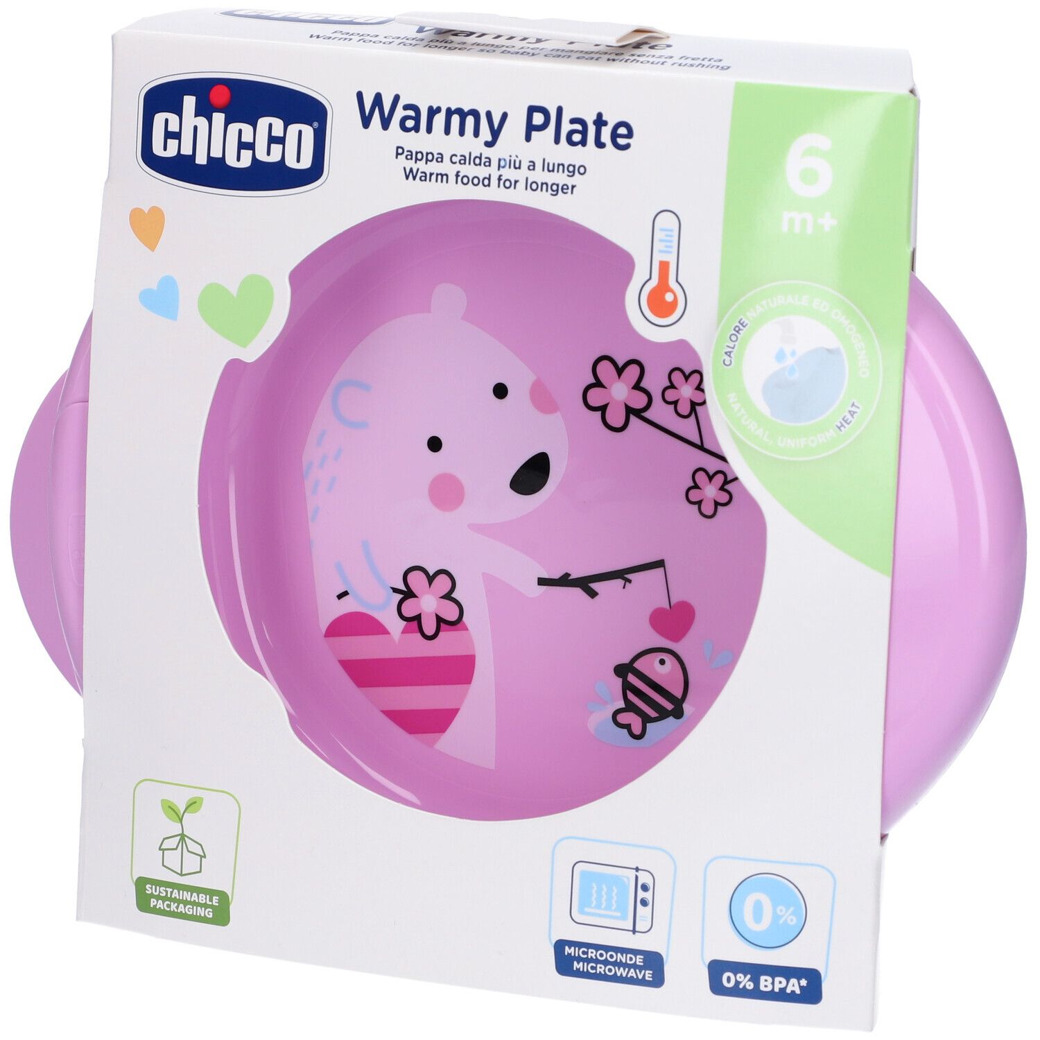 Chicco Warmhalteteller "Warmy" rosa 6 M+