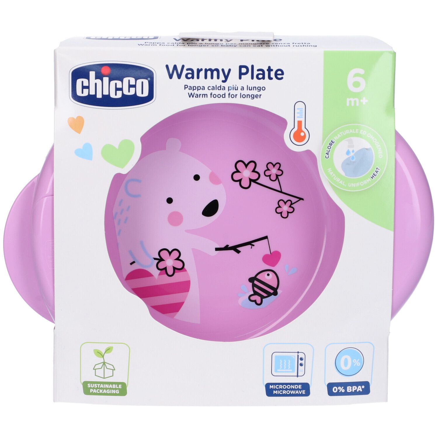 Chicco Warmhalteteller "Warmy" rosa 6 M+
