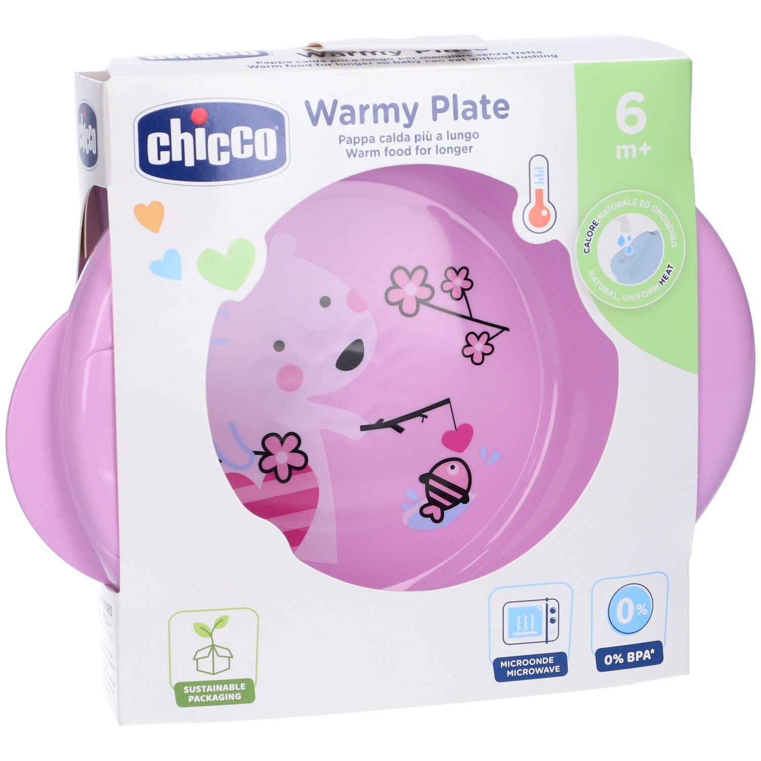 Chicco Warmhalteteller "Warmy" rosa 6 M+