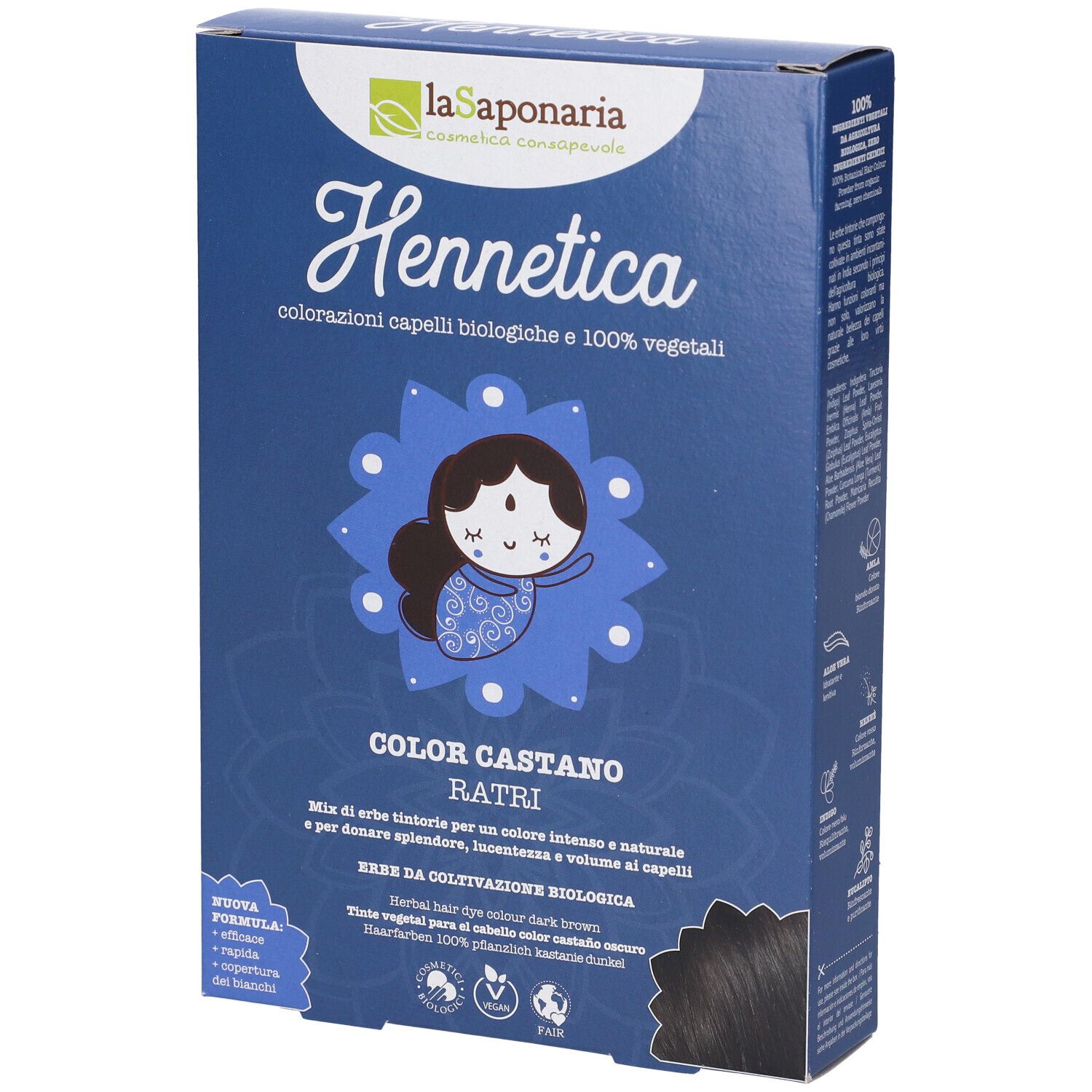 La Saponaria Hennetica Tinta Vegetale Biologica Equosolidale Color Mogano RATRI