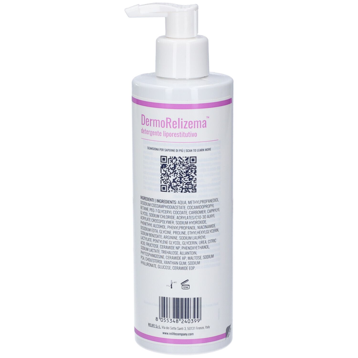 DermoRelizema, 200 ml Flasche mit Spender.