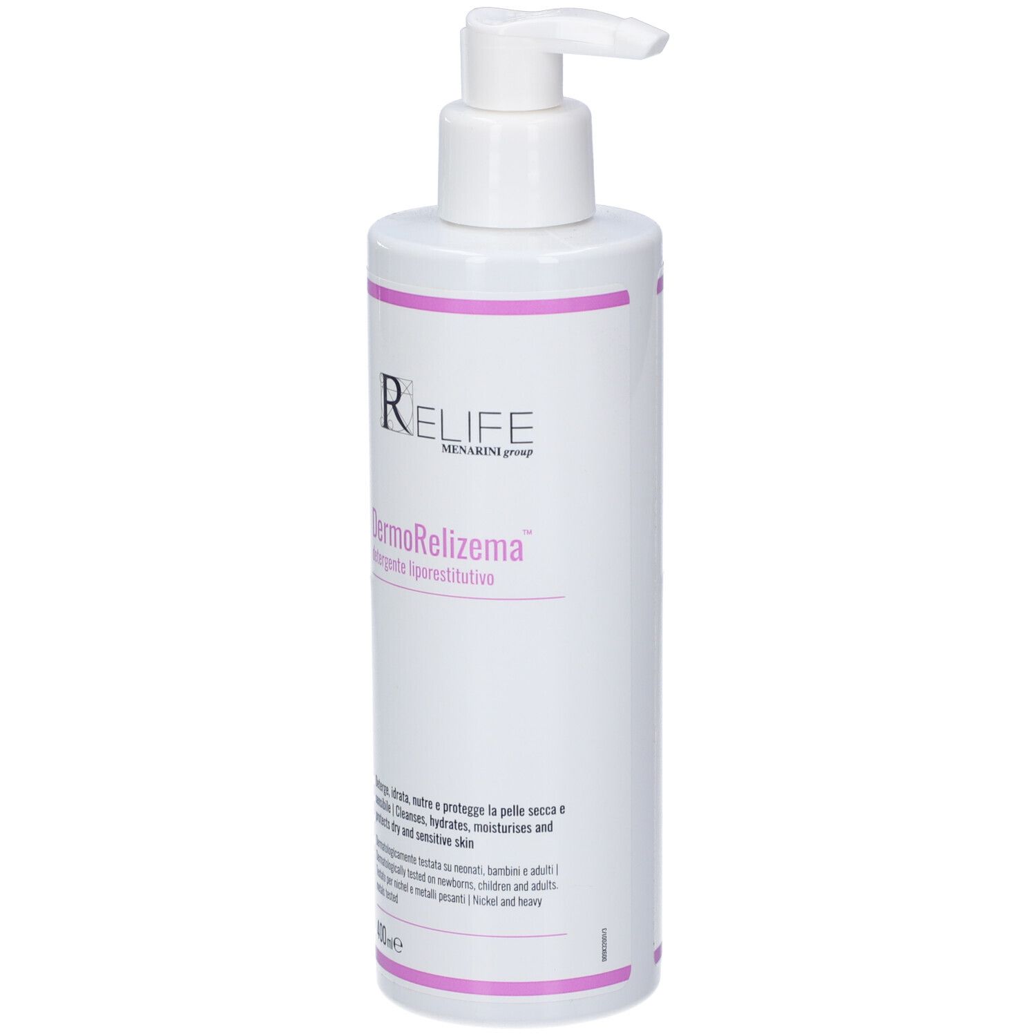 Relife DermoRelizema Emulsion, 500ml Spenderflasche mit Pumpspender. Für trockene und empfindliche Haut.