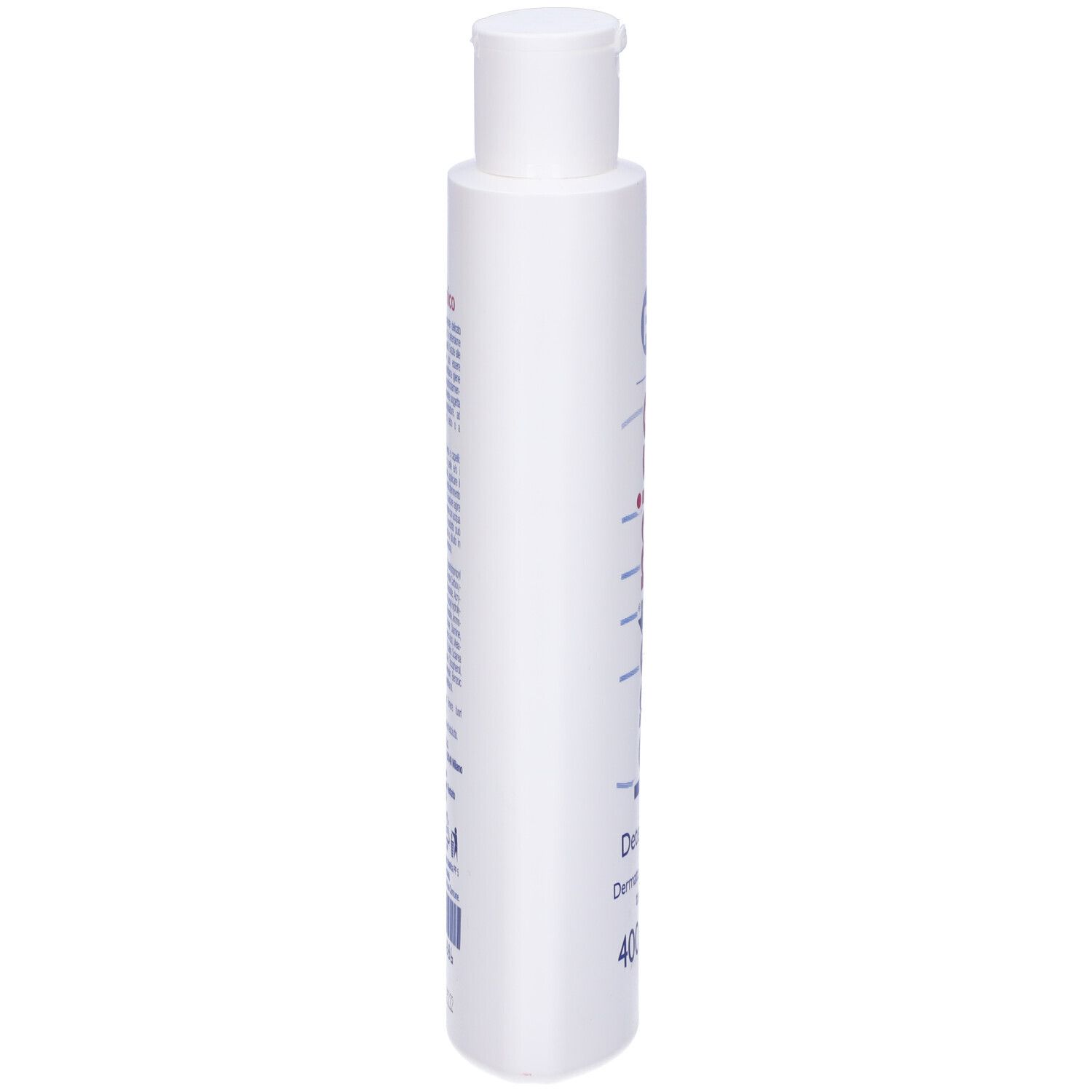 Weiße Kunststoffflasche mit Flip-Top-Verschluss, 400ml Angabe sichtbar.