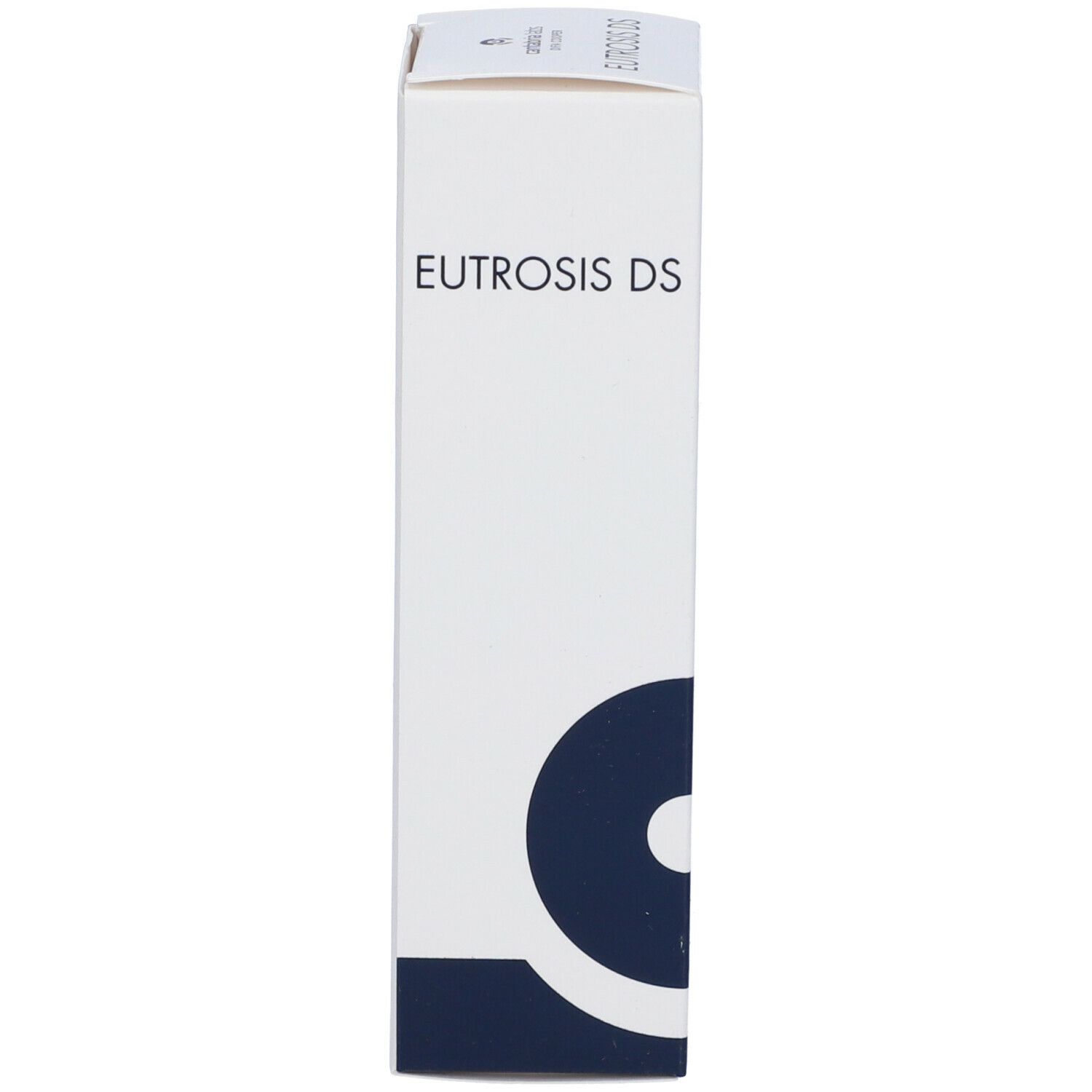 Confezione del prodotto: scatola. Bianco con design blu. Testo: Eutrosis DS.