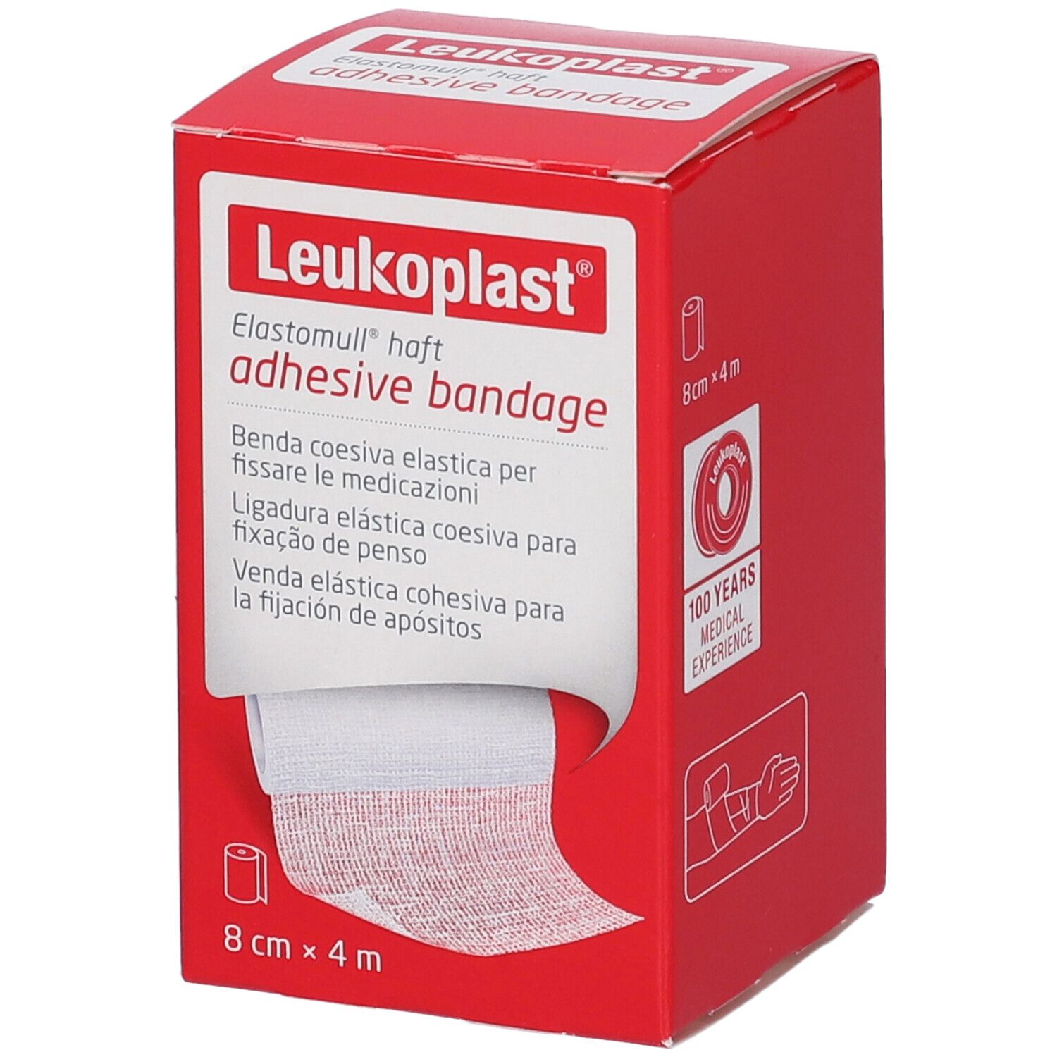 Leukoplast Elastomull haft Klebebinde, 8 cm x 4 m.