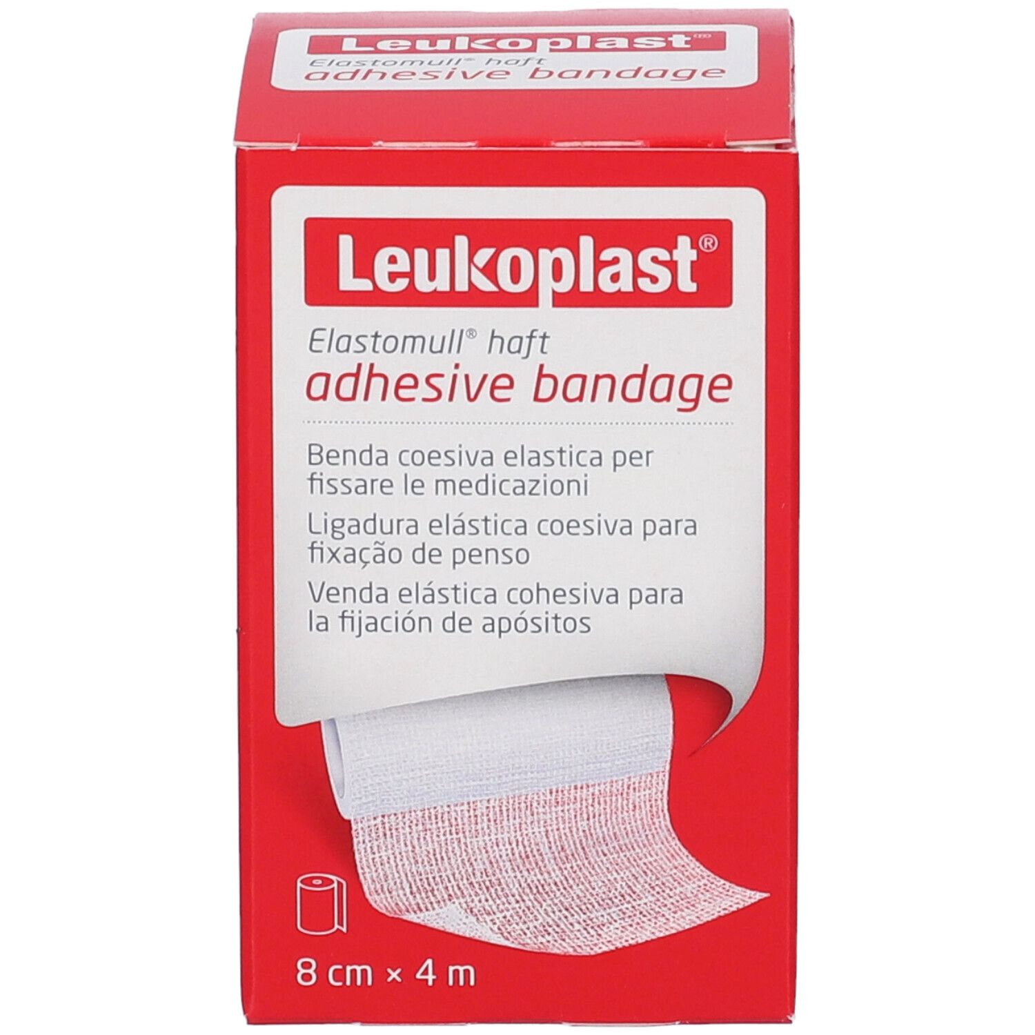Leukoplast Elastomull haft Klebebinde, 8 cm x 4 m.