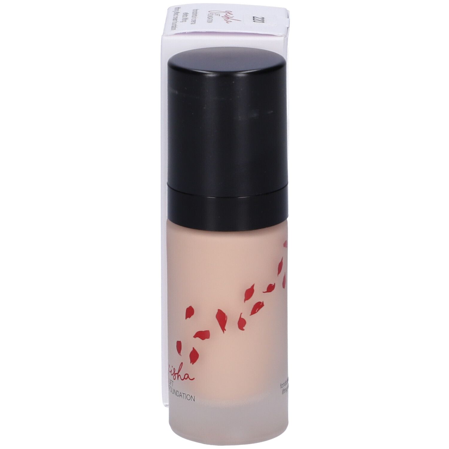 Flacone di fondotinta e scatola. Scritta: Geisha Lift Foundation, Diego Dalla Palma.