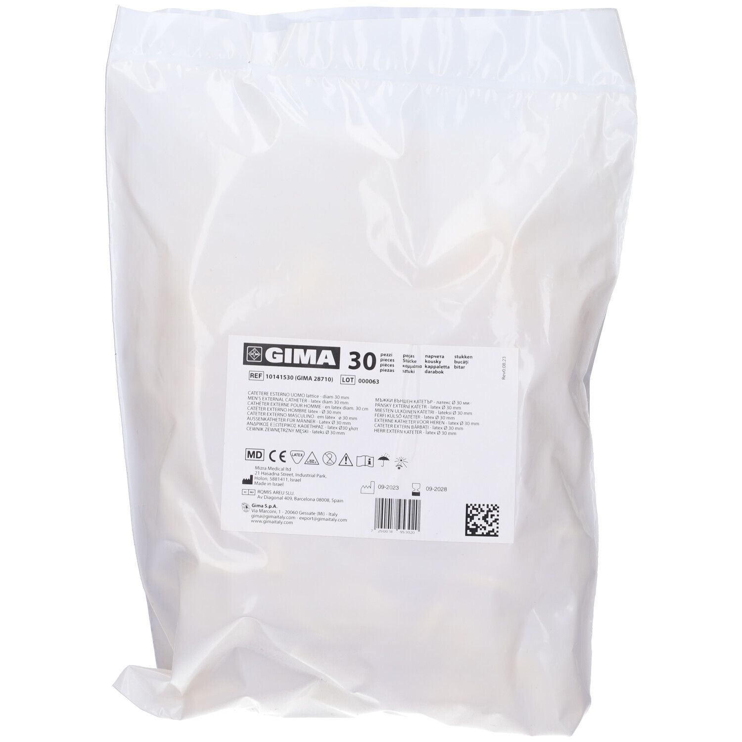 GIMA Catetere Esterno Uomo Lattice - Diam 30 Mm