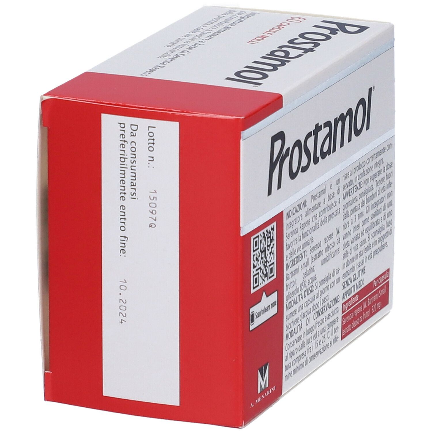 Confezione di Prostamol. 60 capsule. Integratore per prostata e vie urinarie. Scadenza.