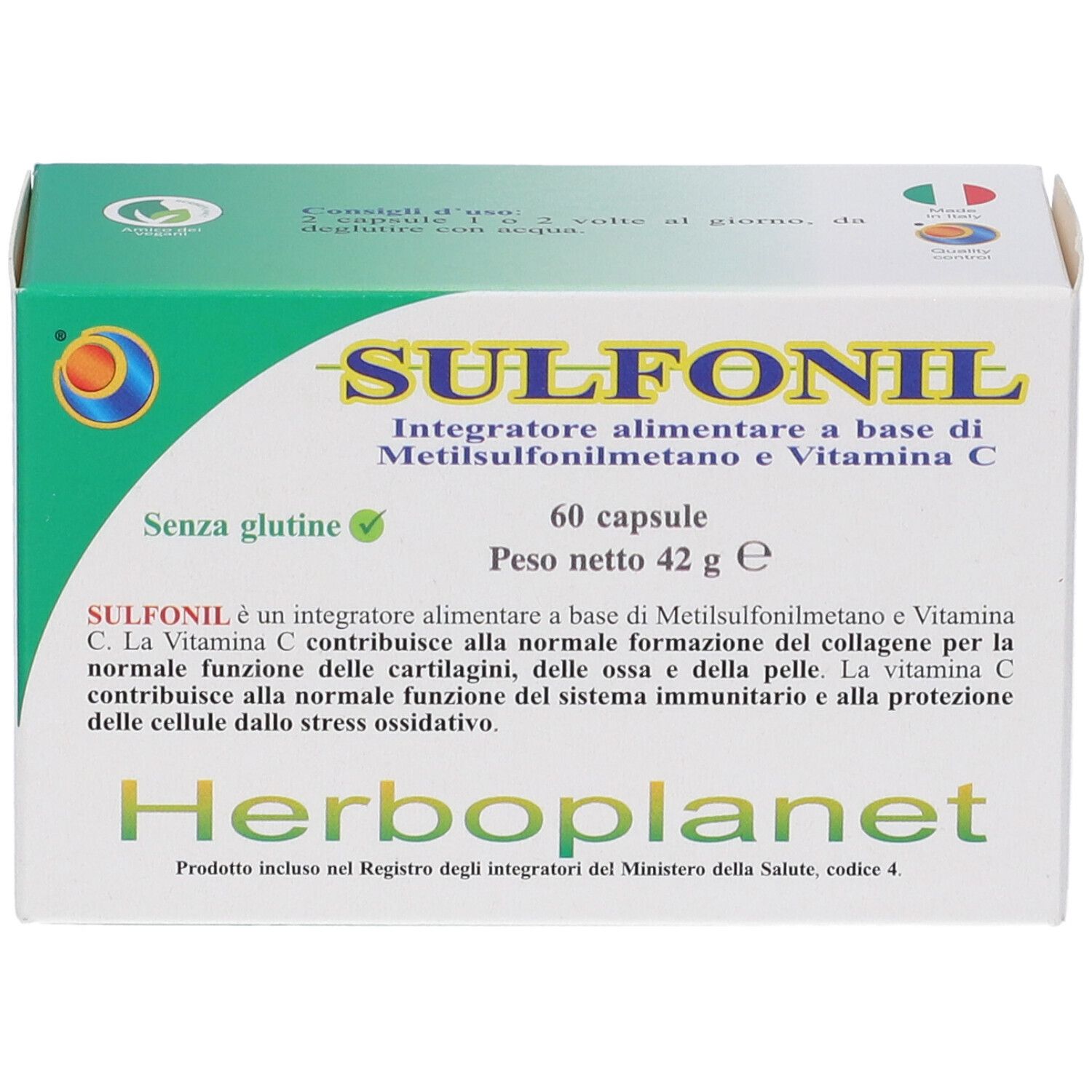 Sulfonil 60 Kapseln Verpackung mit Logo, Produktname und Beschreibung.