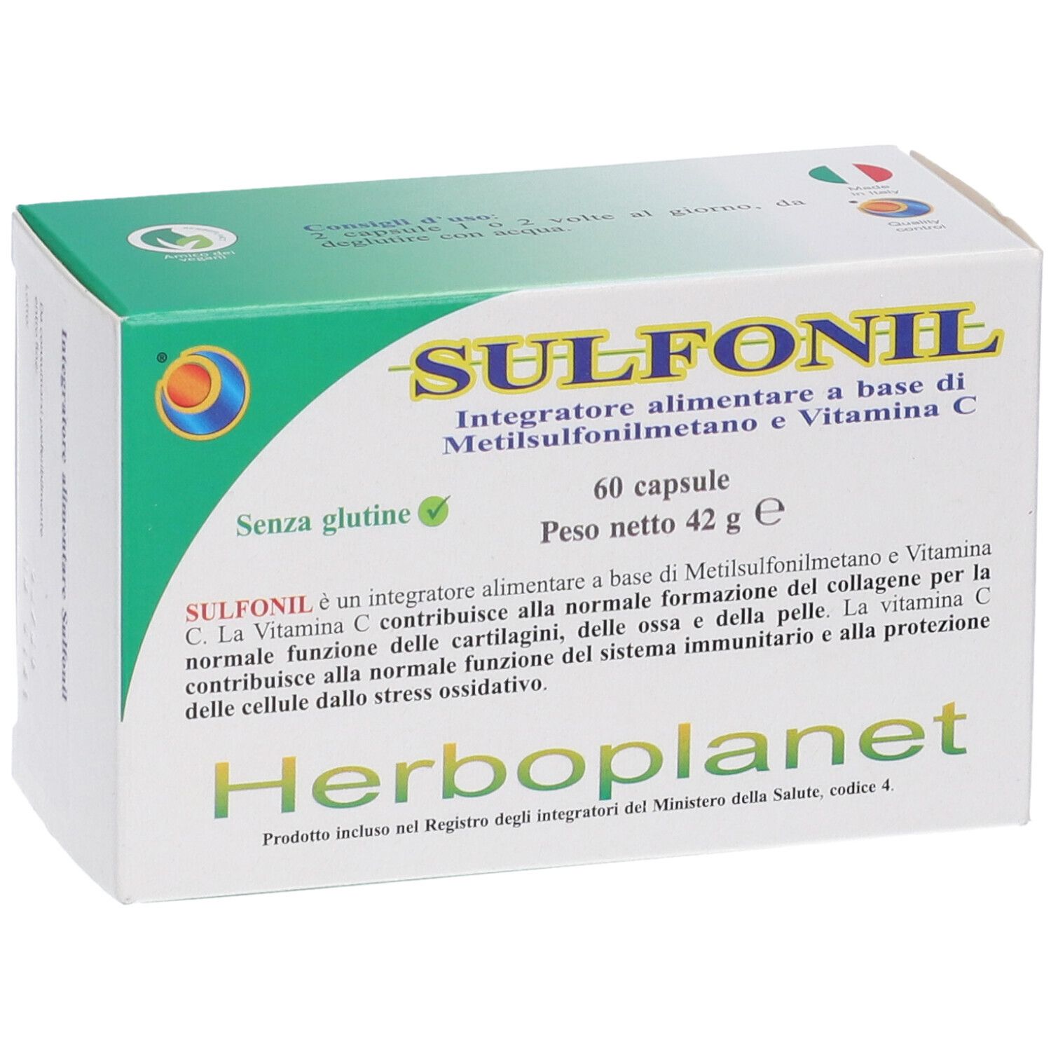 Sulfonil 60 Kapseln Verpackung mit Logo, Produktname und Beschreibung.