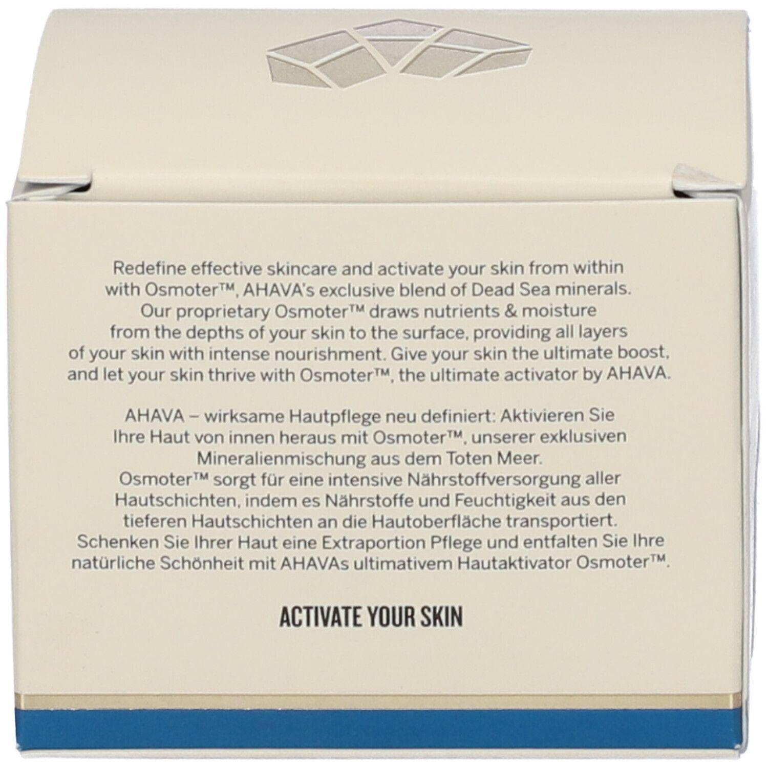 Verpackungsrückseite mit Text in Englisch. Enthält Informationen über die Inhaltsstoffe und die Anwendung.