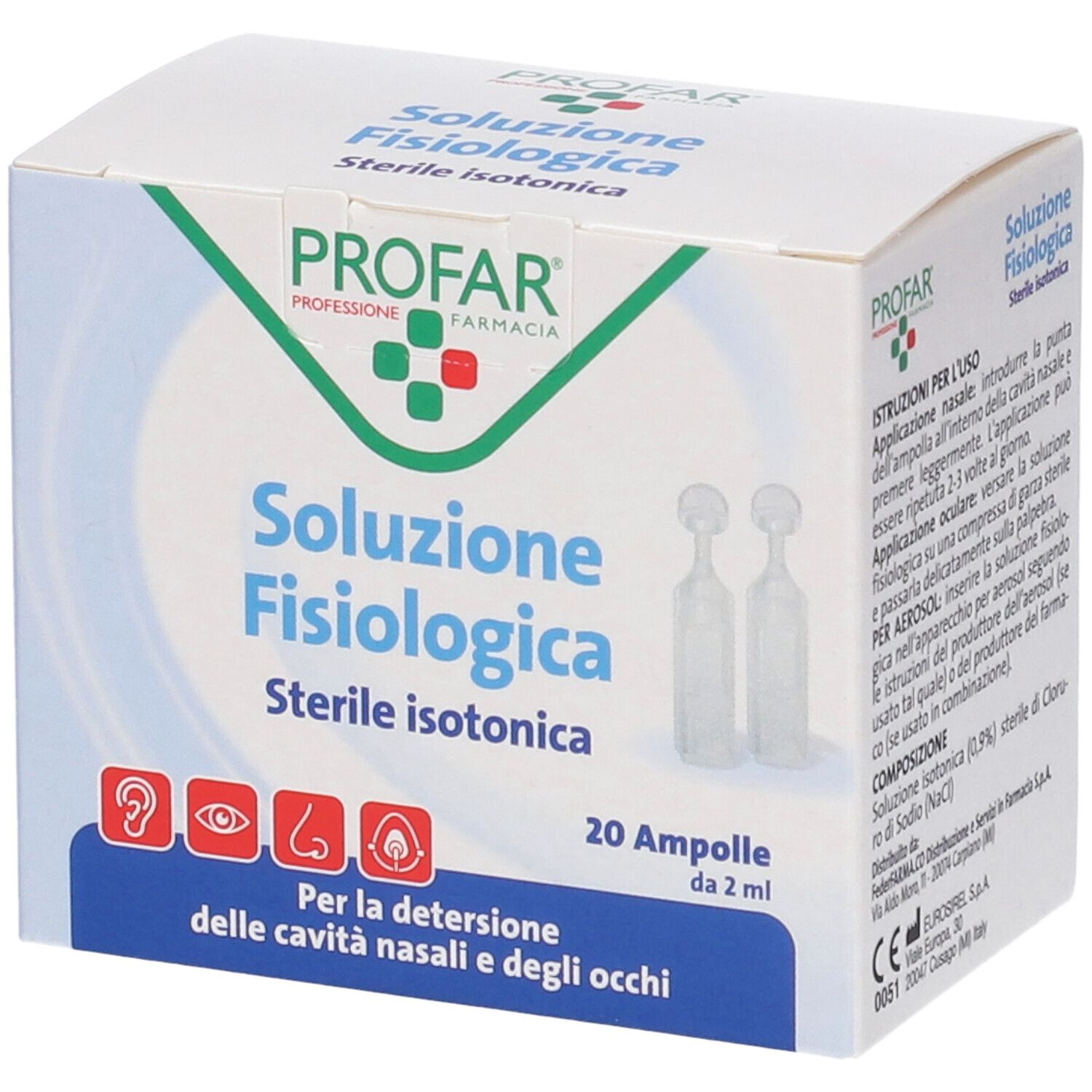 Profar Soluzione Fisiologica Sterile Isotonica 2 Ml 20 Ampolle