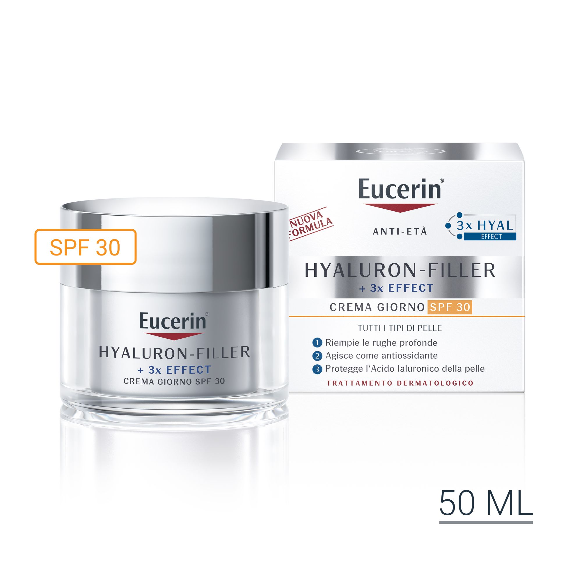 Image of Eucerin Hyaluron-Filler Giorno SPF 30 Crema Anti-età Viso 50 ml crema viso