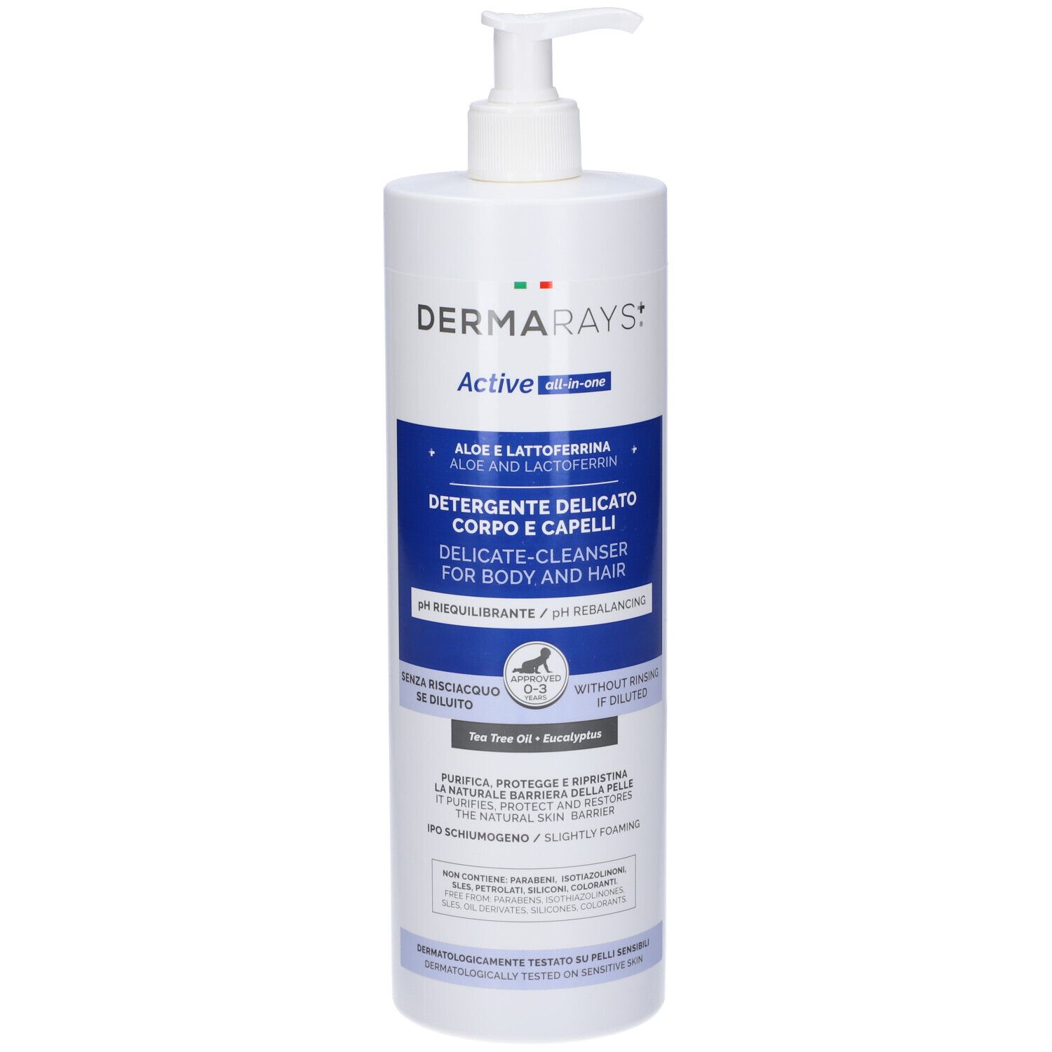 Dermarays Active All In One Detergente Delicato Corpo Capelli 1000 Ml