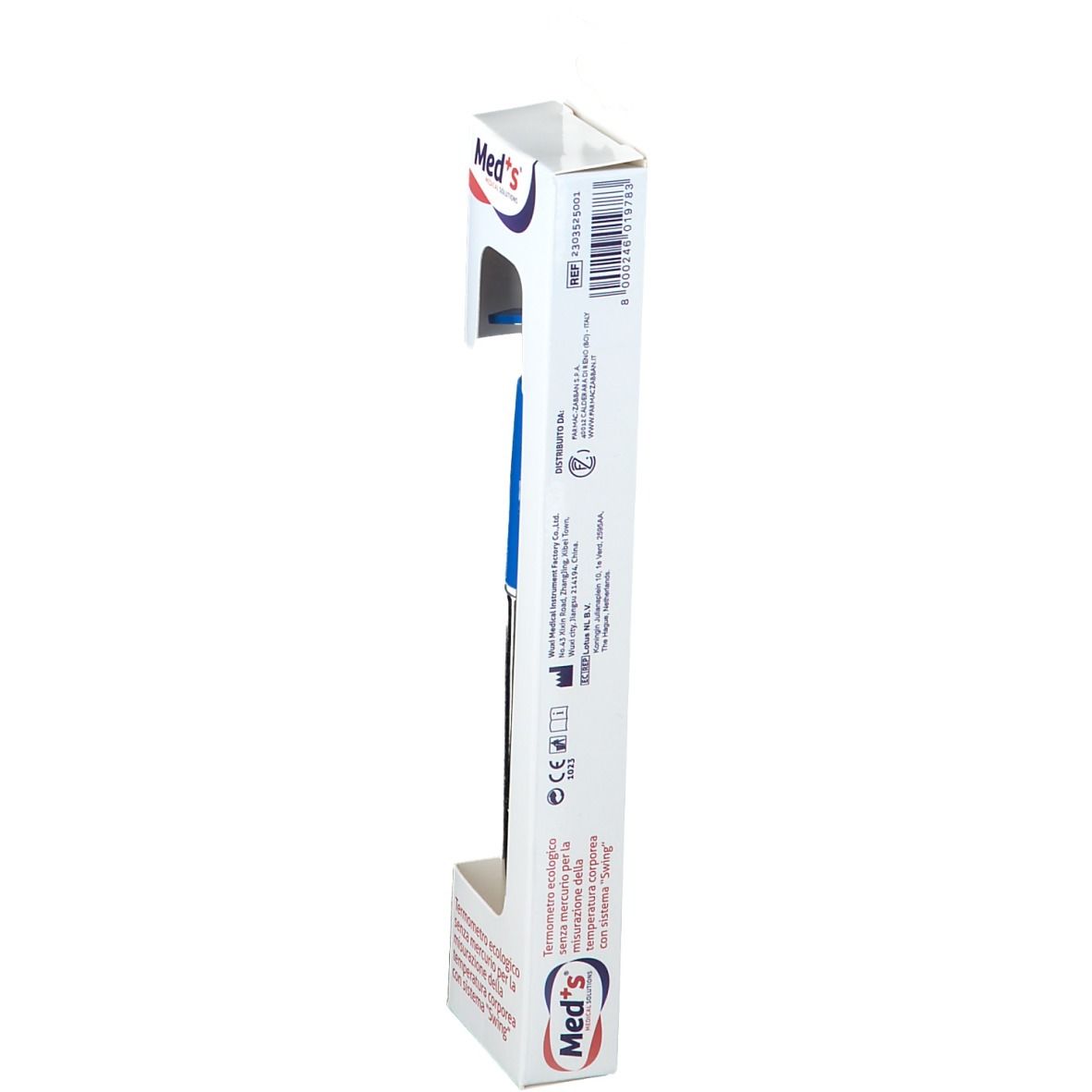 Med's Thermometer im Karton.