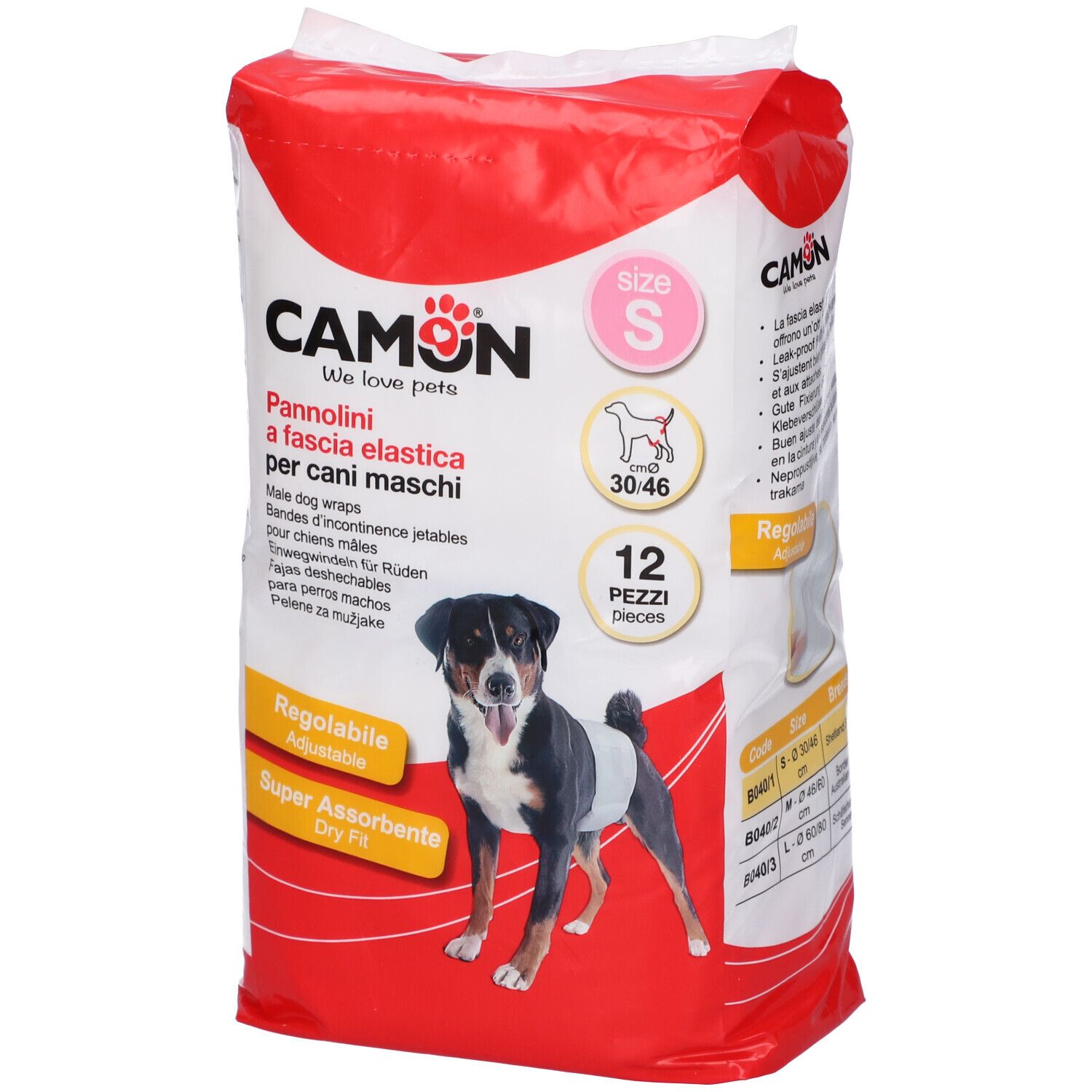 Camon Pannolini a Fascia Elastica per Cani Maschi mis. 1 - Immagine 5