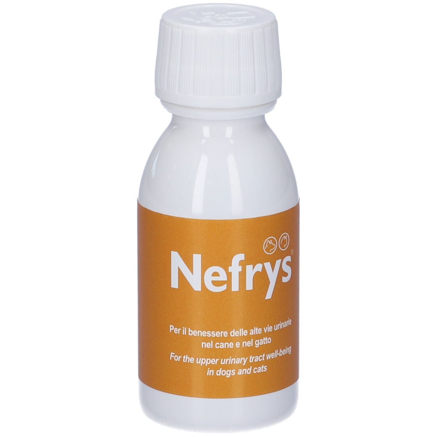 Nefrys Flasche und Karton mit 100ml für Hunde und Katzen, zur Unterstützung der Harnwege.