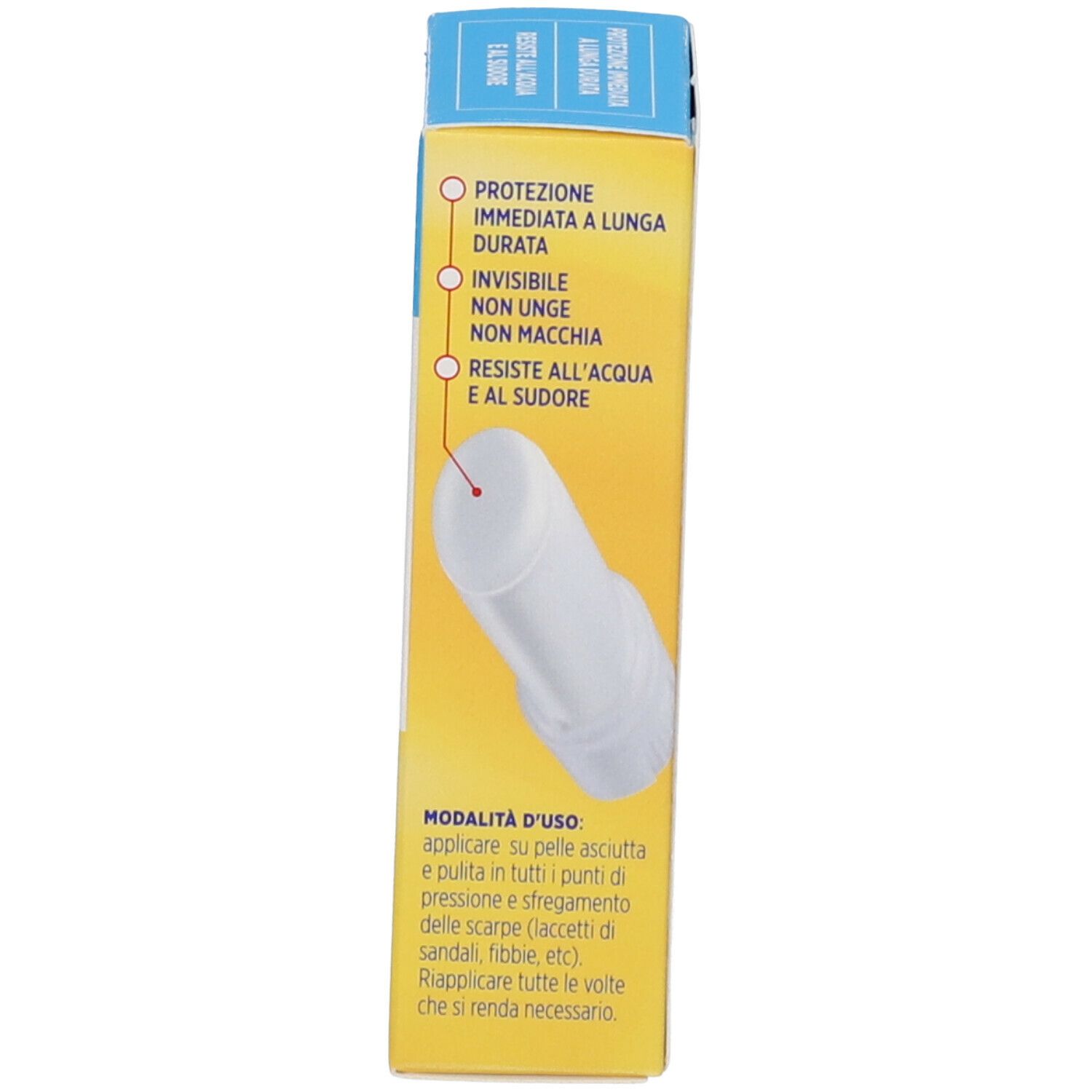 Confezione Dermovitamina Filmocare®. Scritta: Protezione immediata, invisibile, non unge, resistente all'acqua. Modalità d'uso.
