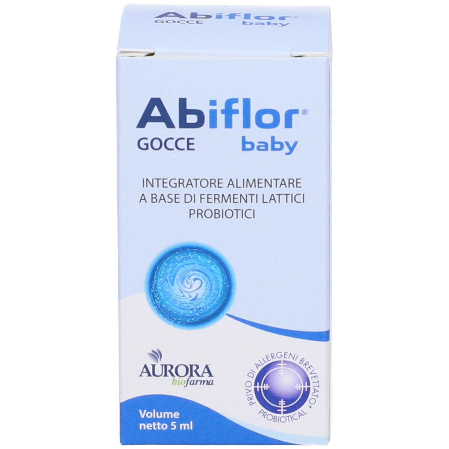Confezione del prodotto. Scatola con nome, logo e informazioni del prodotto. Integratore alimentare per bambini.
