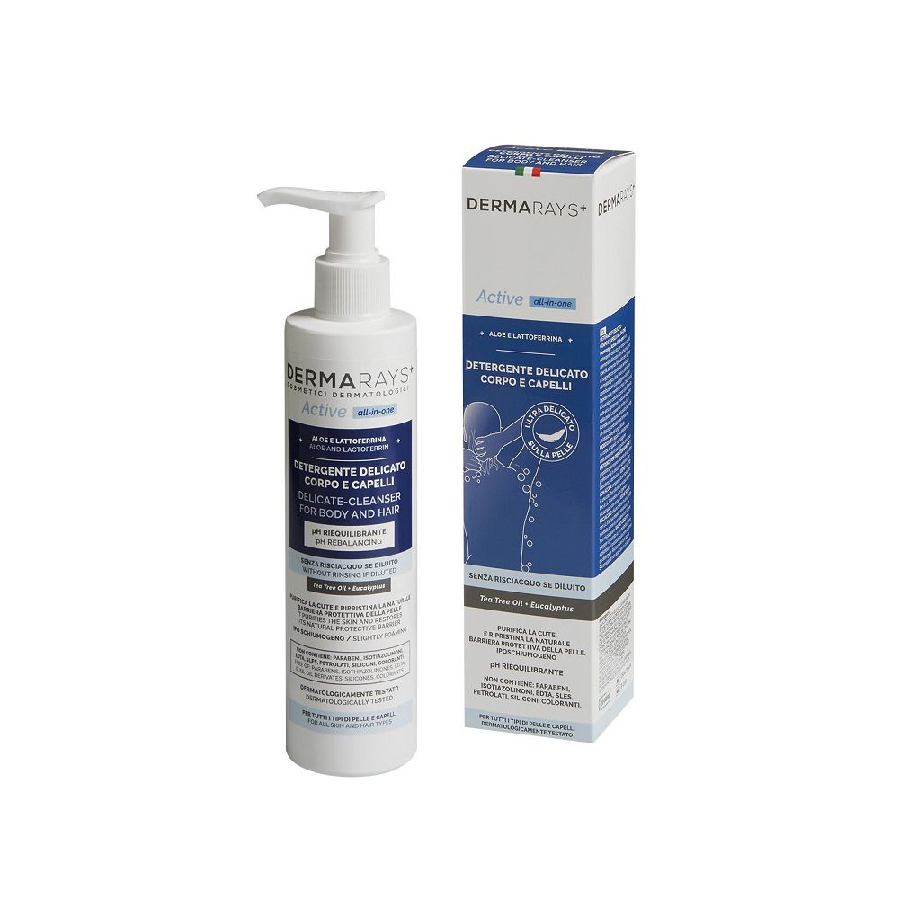 Dermarays Active All In One Detergente Delicato Corpo Capelli 250 Ml