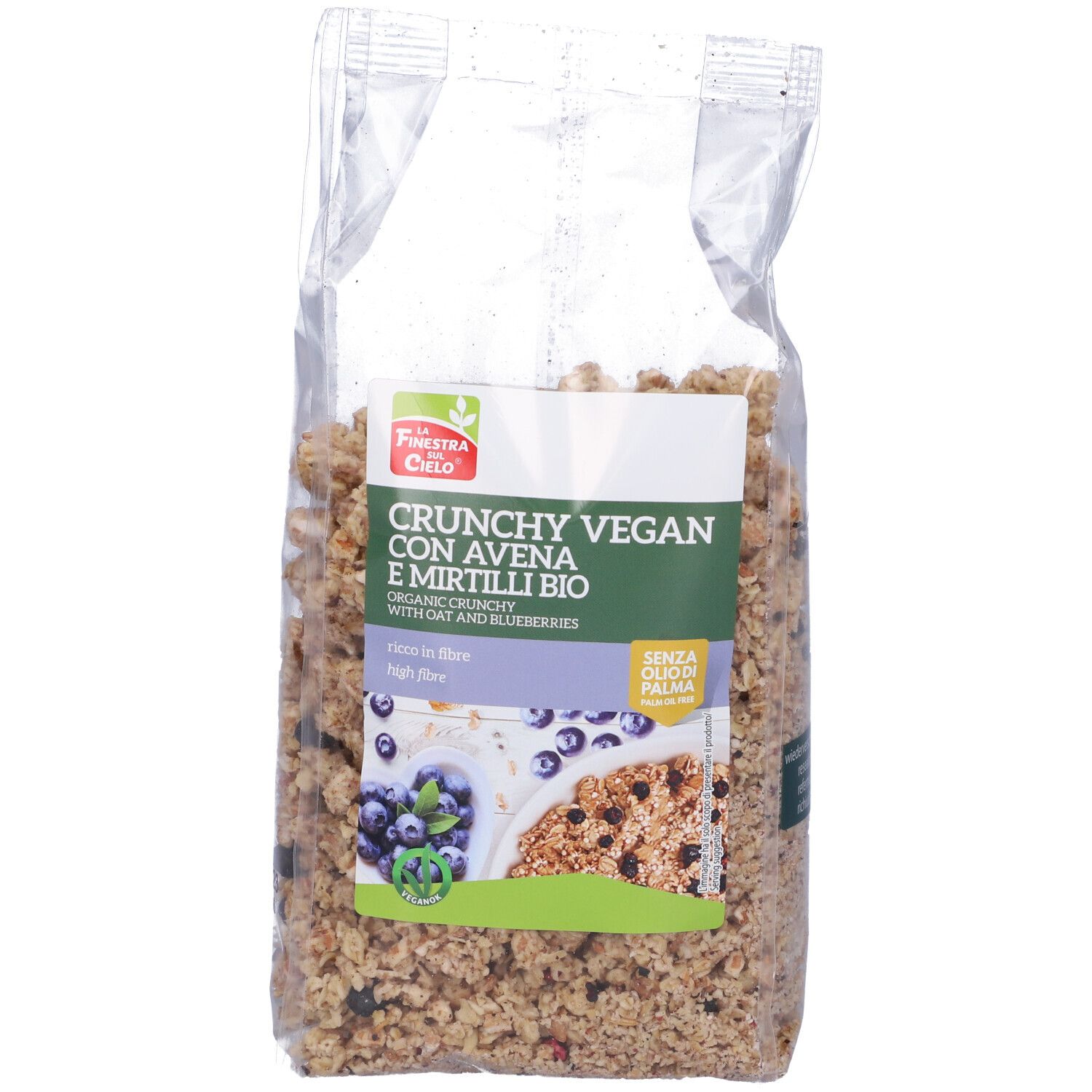 La Finestra Sul Cielo Crunchy Vegan con Avena e Mirtilli BIO