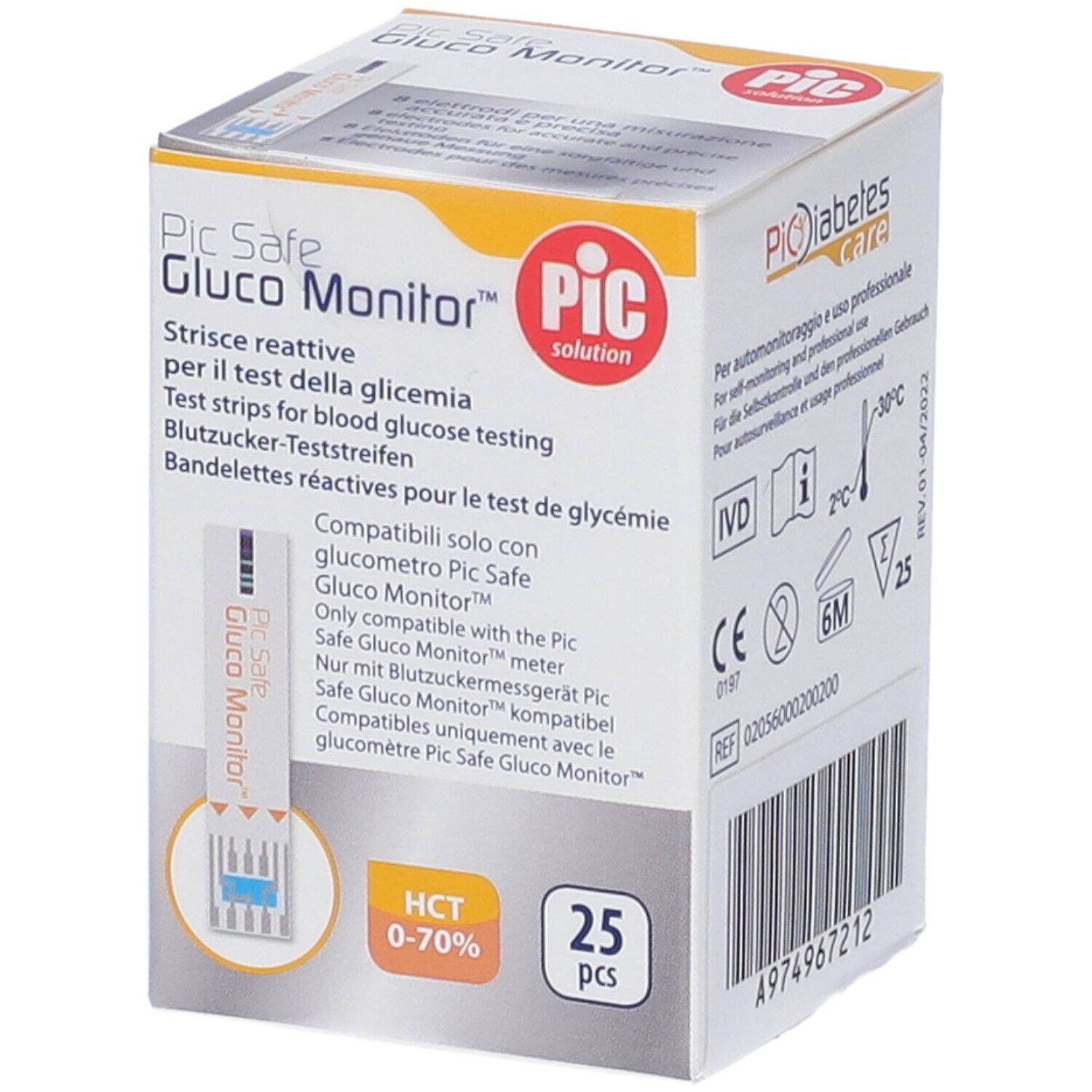 PIC Strisce Gluco Monitor 25Pz 25 St Teststäbchen