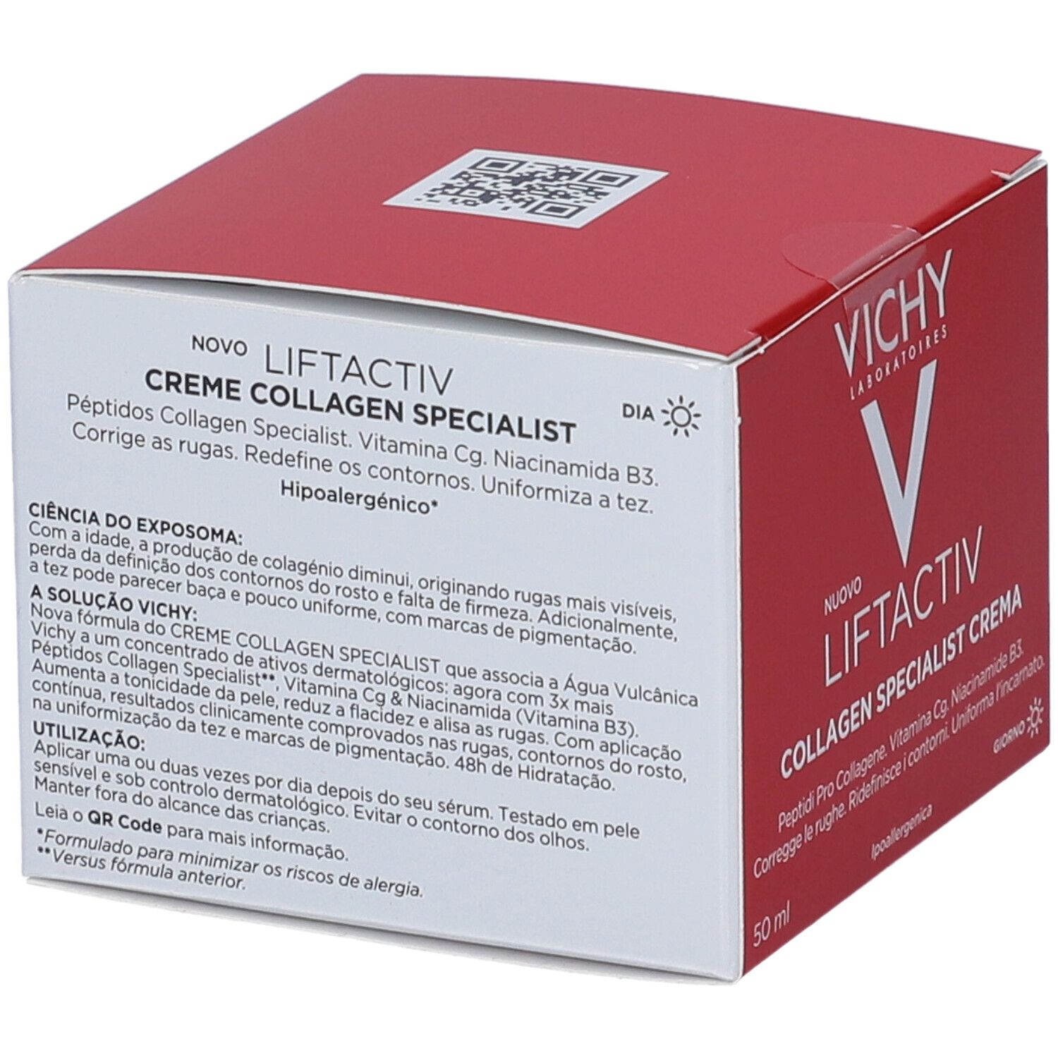 Confezione. Testo: VICHY LIFTACTIV Collagen Specialist Crema. 50 ml.