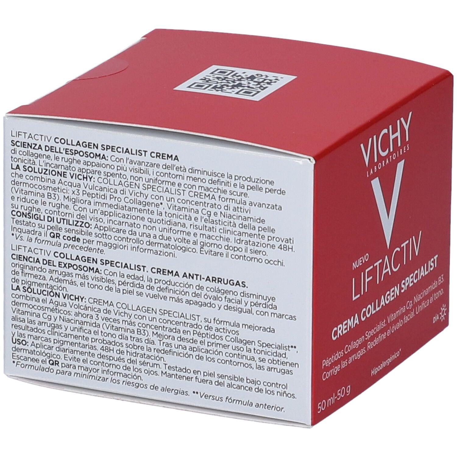 Confezione. Testo: VICHY LIFTACTIV Collagen Specialist Crema. 50 ml.