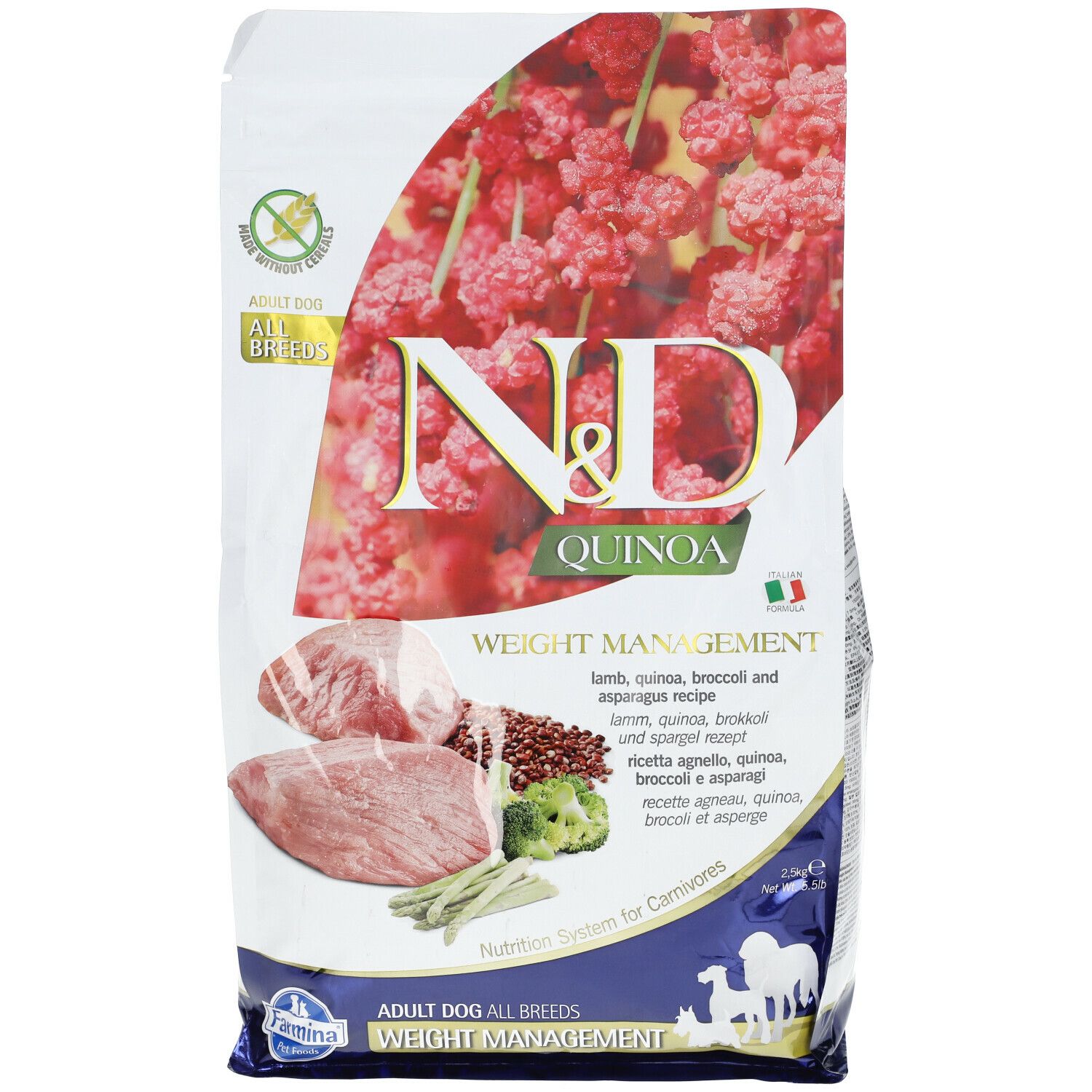 farmina n&d quinoa weight management lamb all breeds