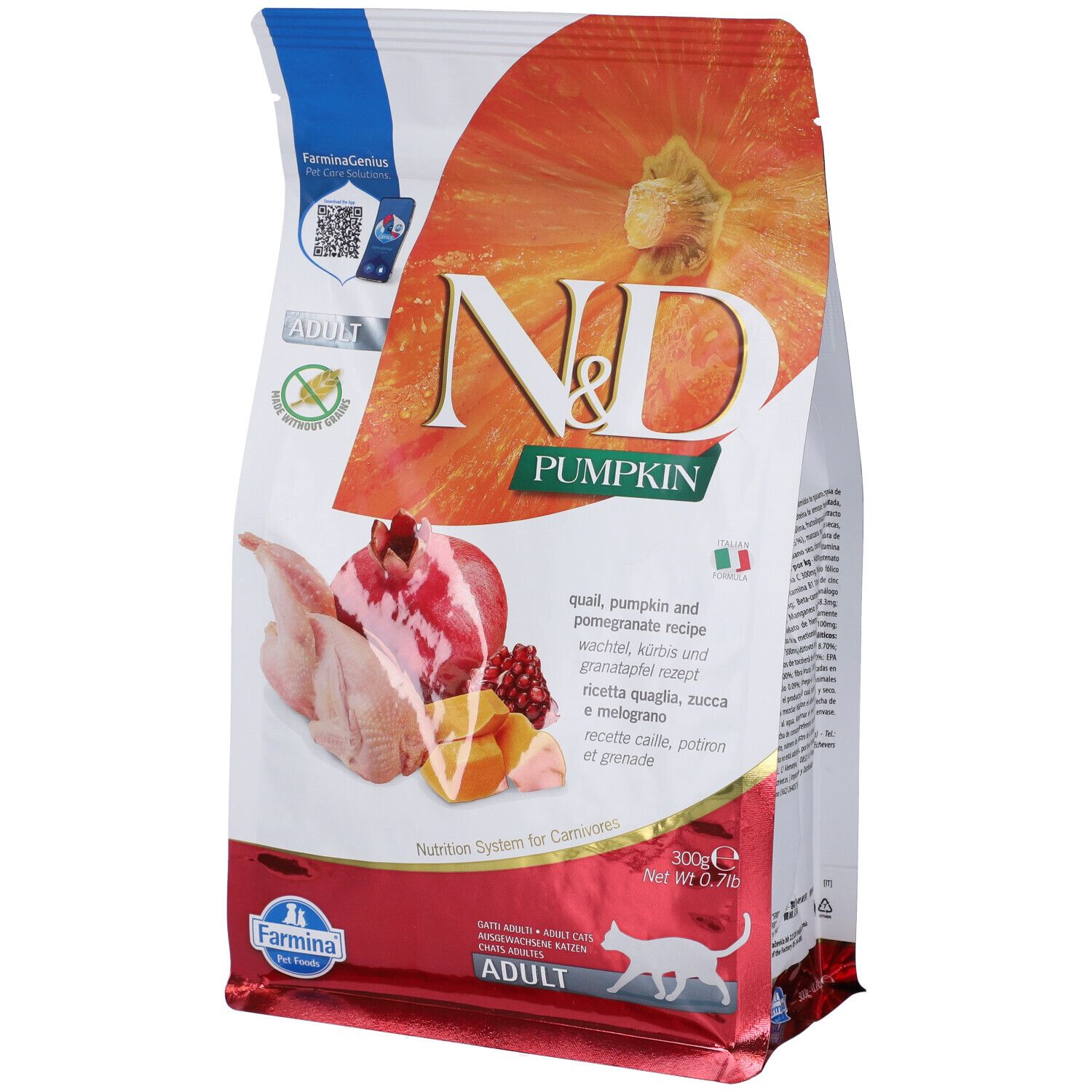 Trockenfutter Farmina N&D Pumpkin - Wachtel, Kürbis & Granatapfel - Katze Adult