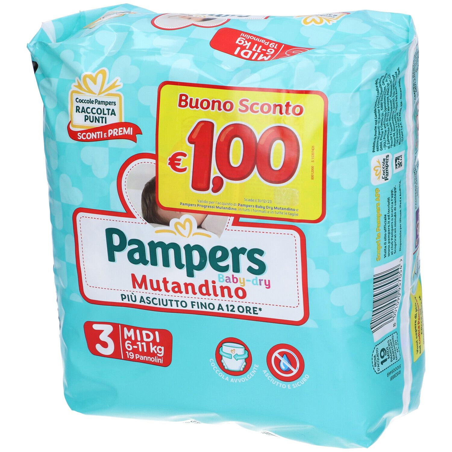 Image of Pampers Baby Dry Mutandino 3 Midi