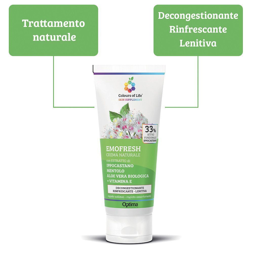 Colours of Life Emofresh Creme: Natürliche Behandlung, abschwellend, erfrischend, lindernd. Tube mit 100 ml.