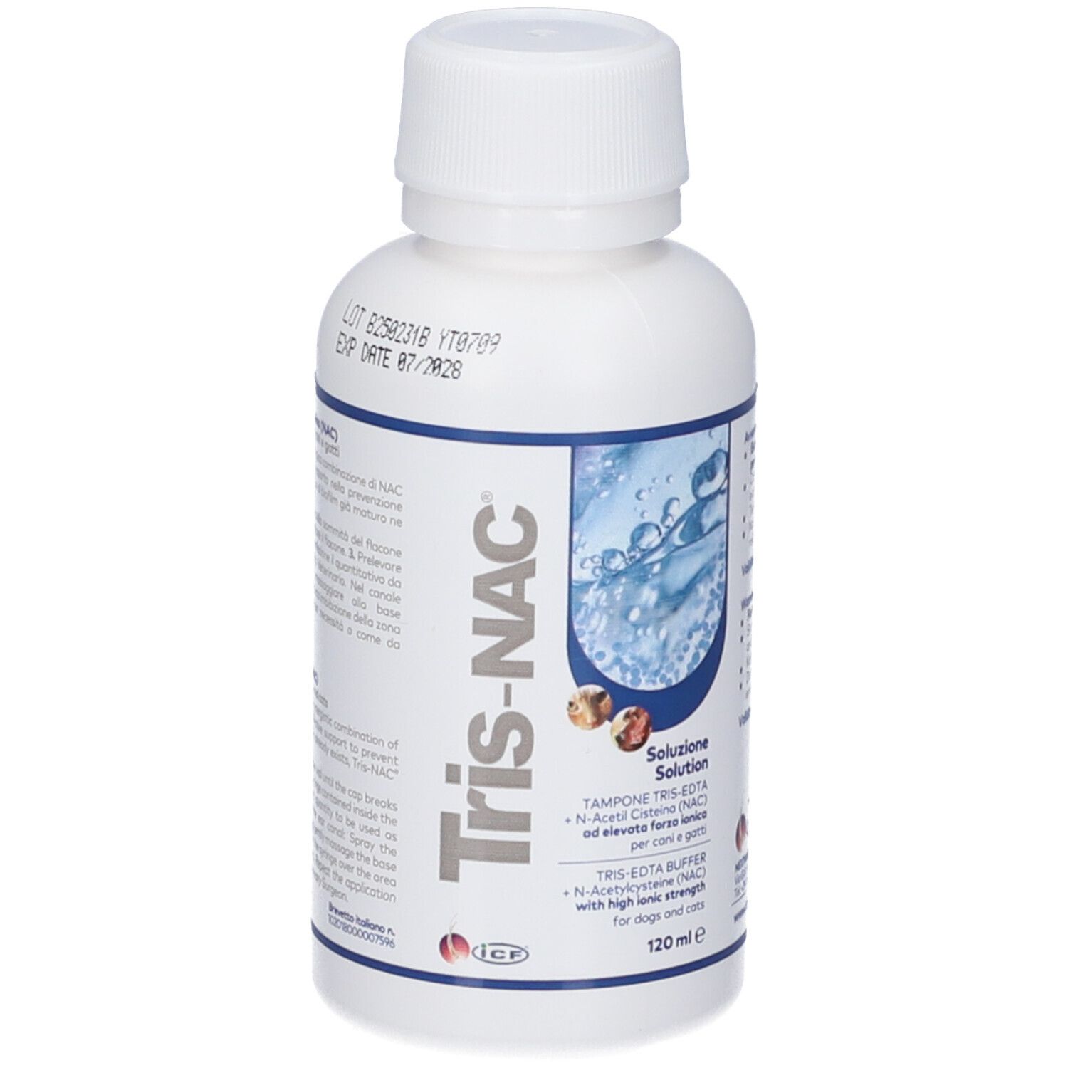 Tris-NAC Lösung 120ml Flasche mit Pipette.