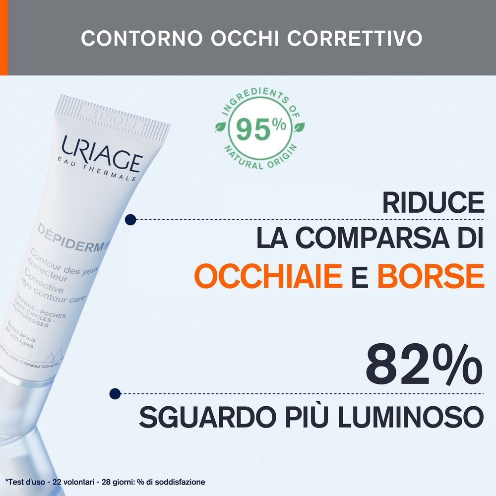 Immagine del prodotto con testo: Riduce la comparsa di occhiaie e borse. 82% sguardo più luminoso.