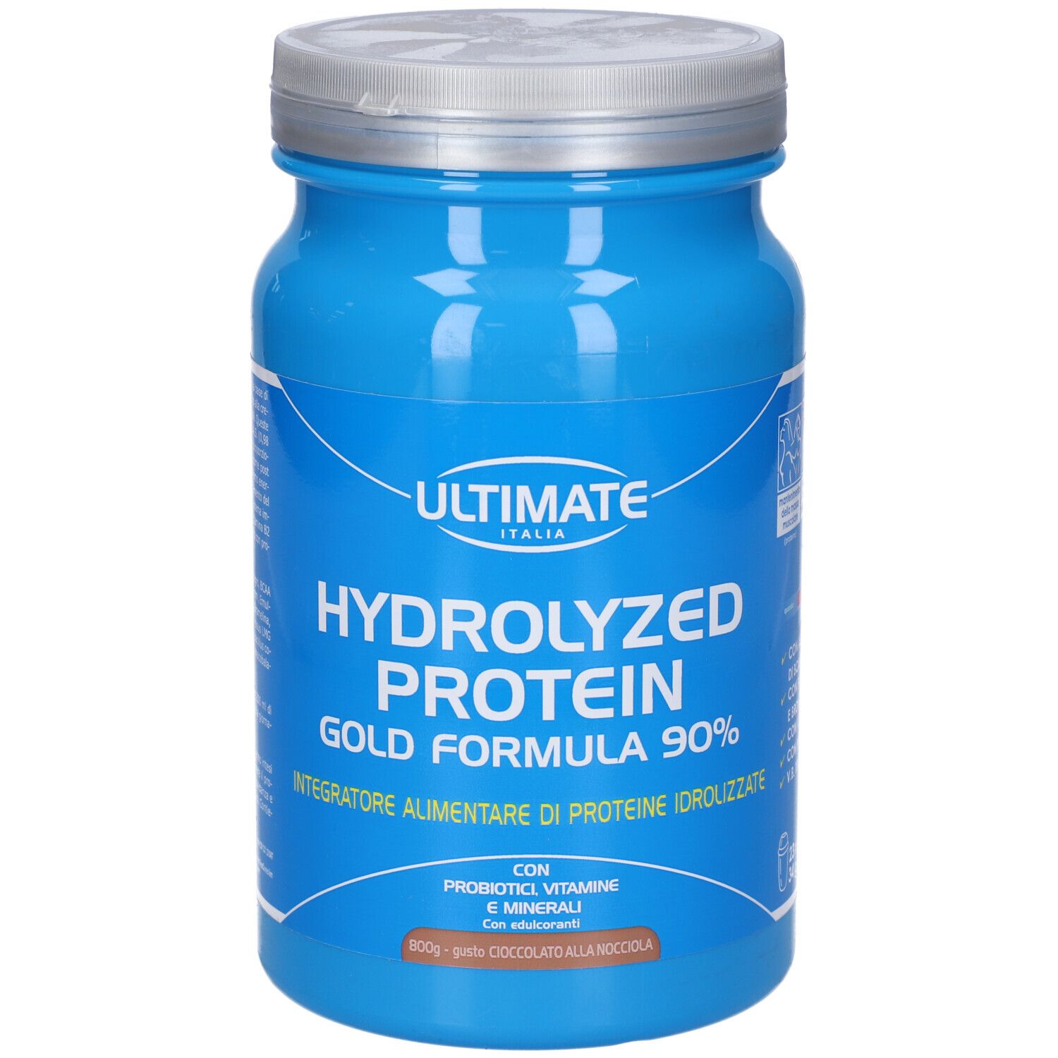 Ultimate Hydrolized Protein Gold Formula 90& Gusto Cioccolato Alla Nocciola 800 G Senza Glutine