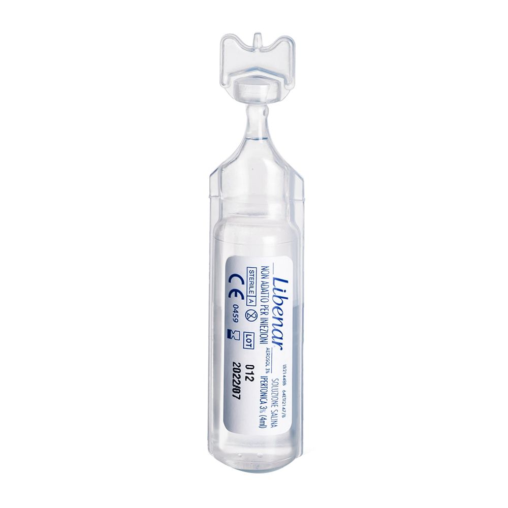 Libenar sterile Kochsalzlösung 5ml Ampulle für die Nasenpflege.