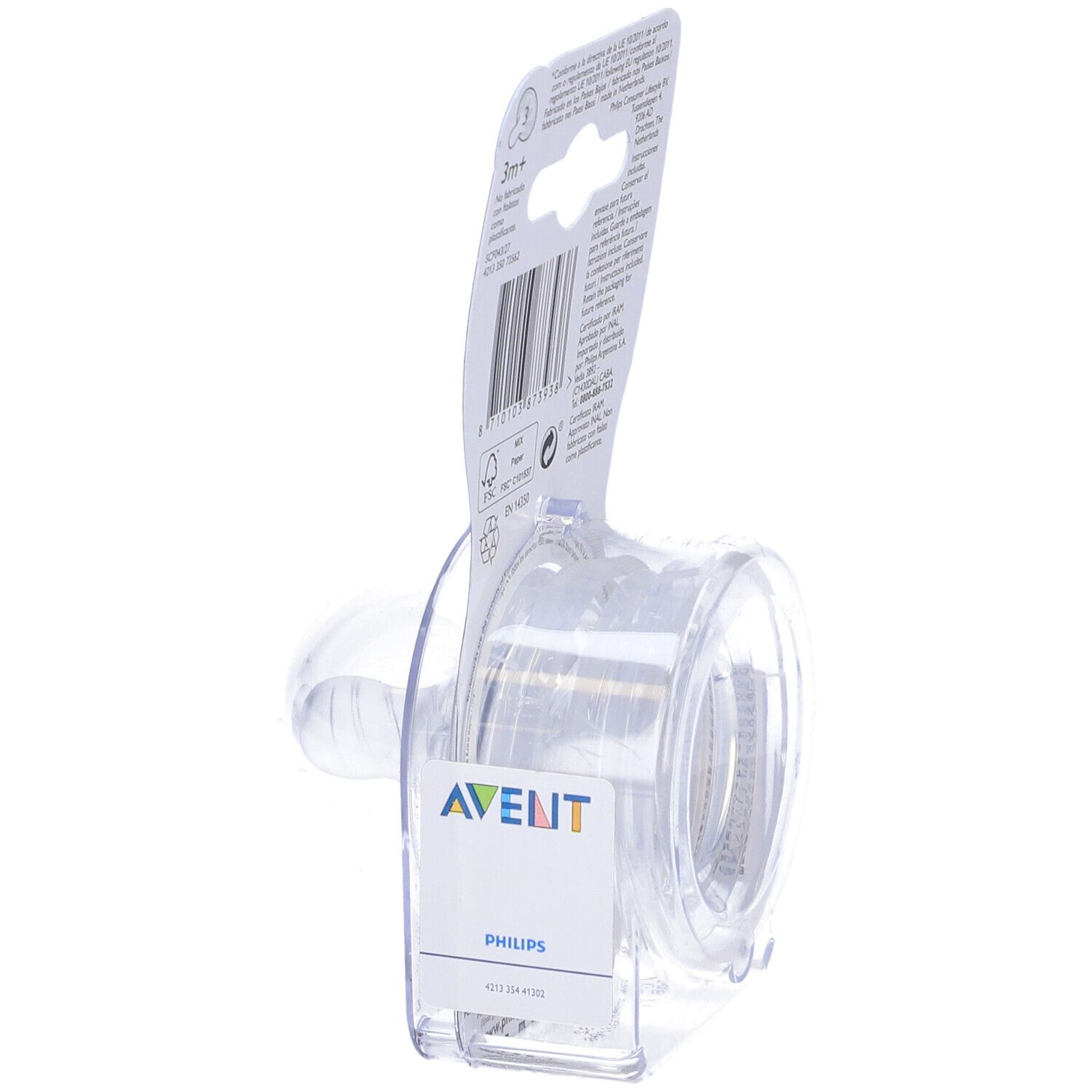 Confezione con due tettarelle Philips Avent Natural. Per bambini dai 3 mesi. Flusso medio.