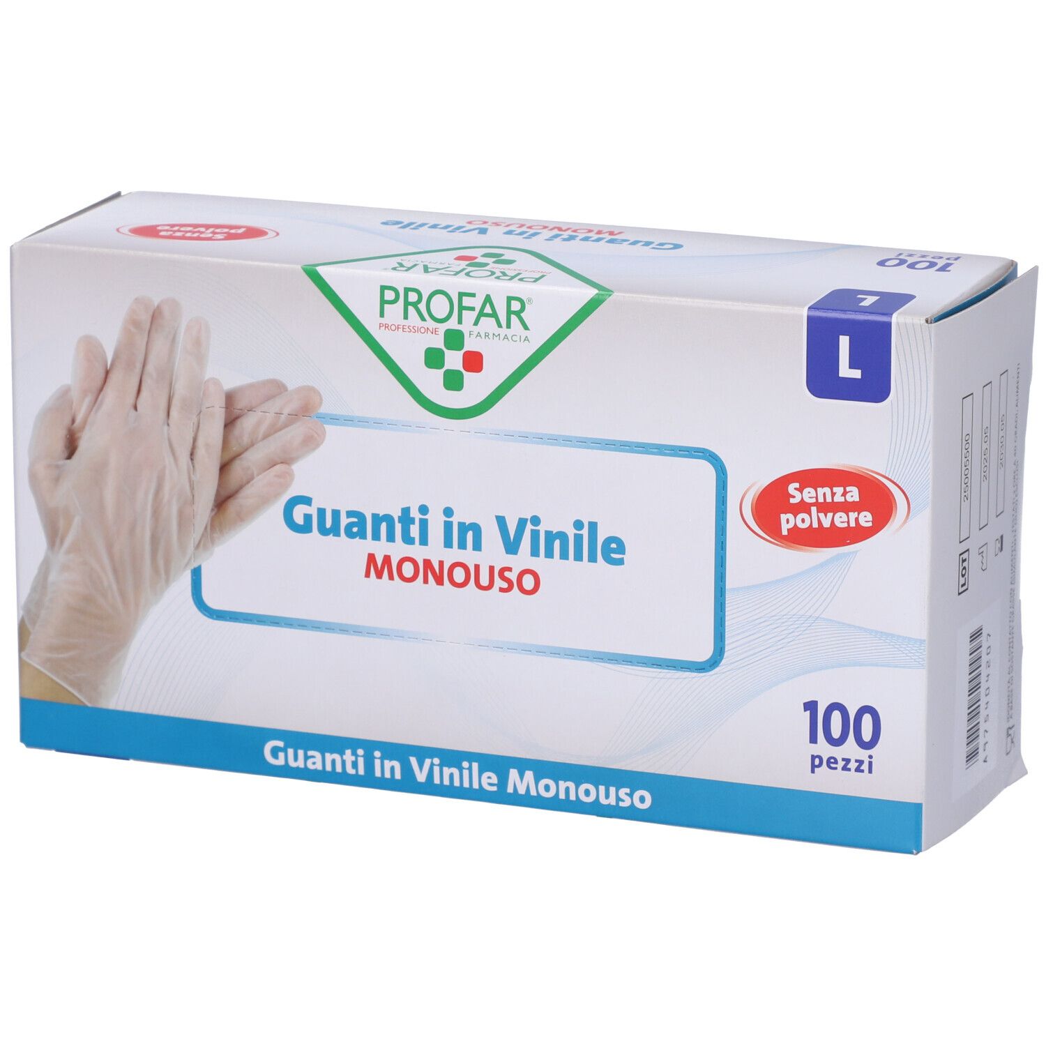 Profar Guanti in Vinile Monouso Taglia L 100 Pezzi
