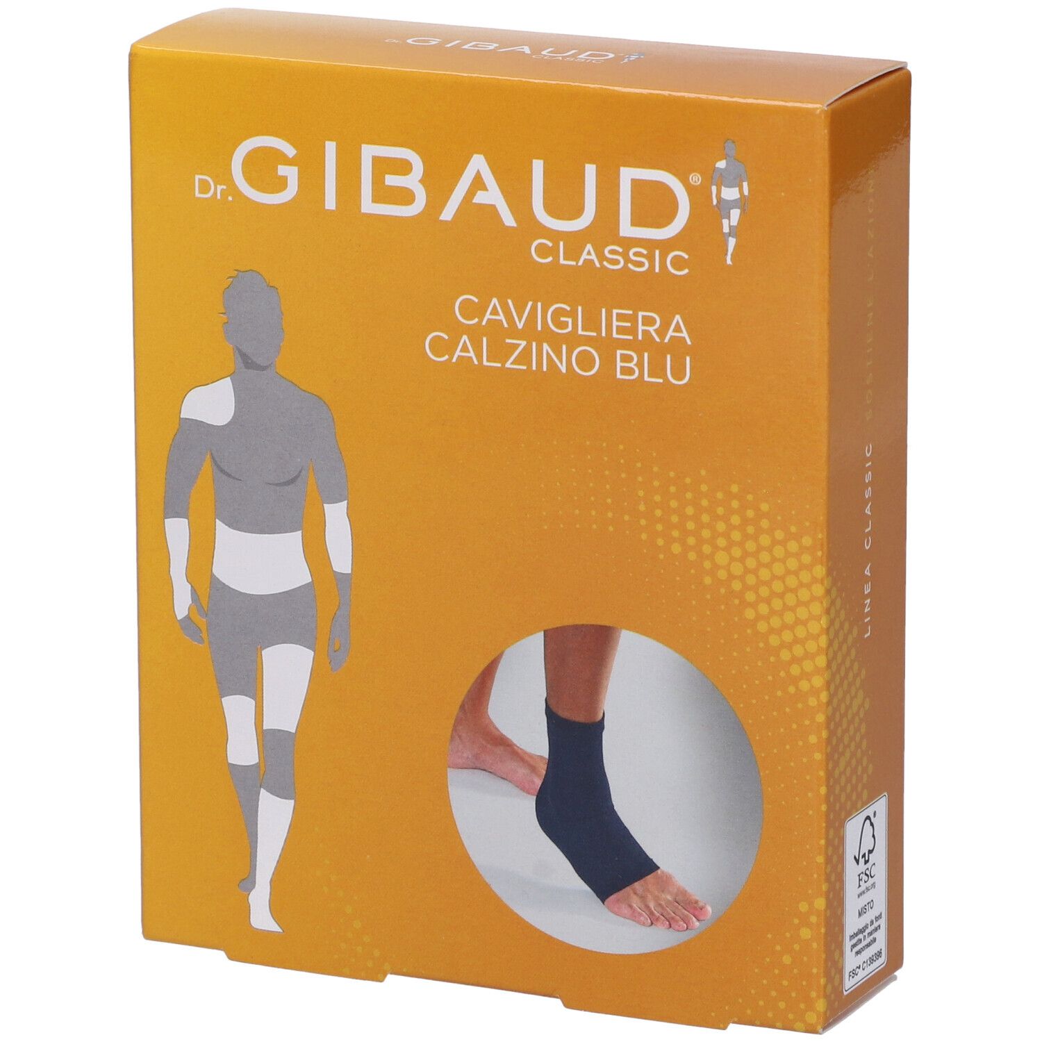 Confezione di Dr. Gibaud Classic Cavigliera Calzino Blu. Immagine del prodotto.