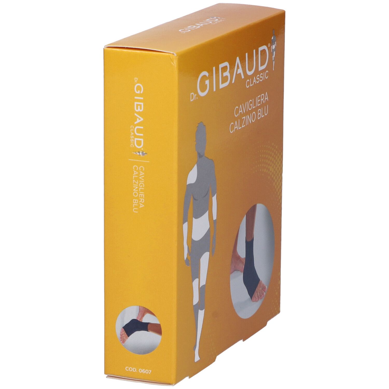 Confezione di Dr. Gibaud Classic Cavigliera Calzino Blu, in prospettiva.