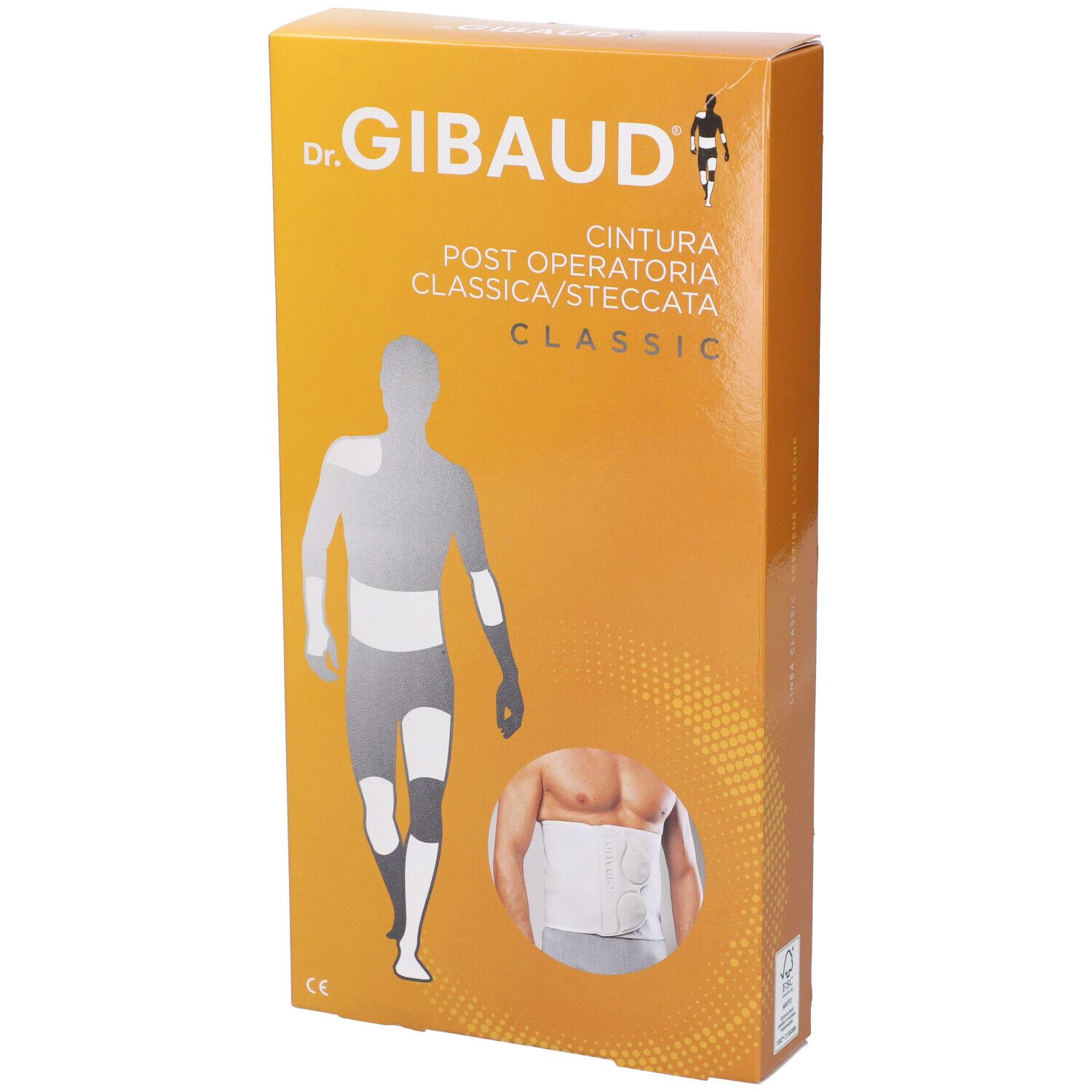 Scatola Gibaud Classic Cint Postop St4. Confezione arancione con immagine del prodotto e marchio.